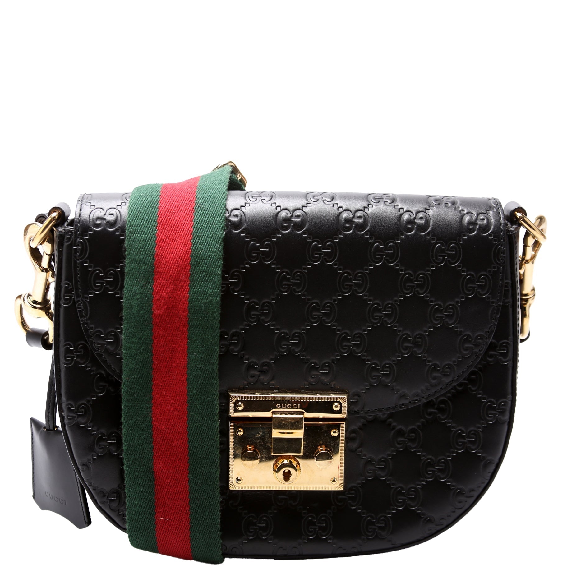 Gucci 453189 Padlock Medium Messenger Black Bag