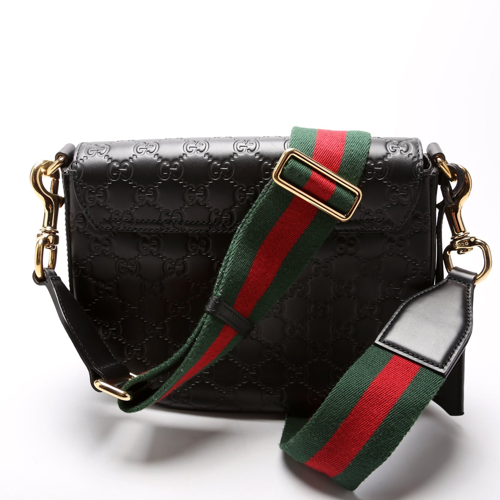 Gucci 453189 Padlock Medium Messenger Black Bag