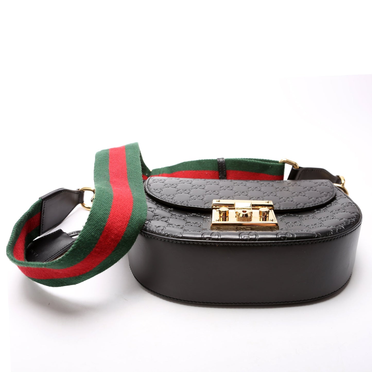 Gucci 453189 Padlock Medium Messenger Black Bag