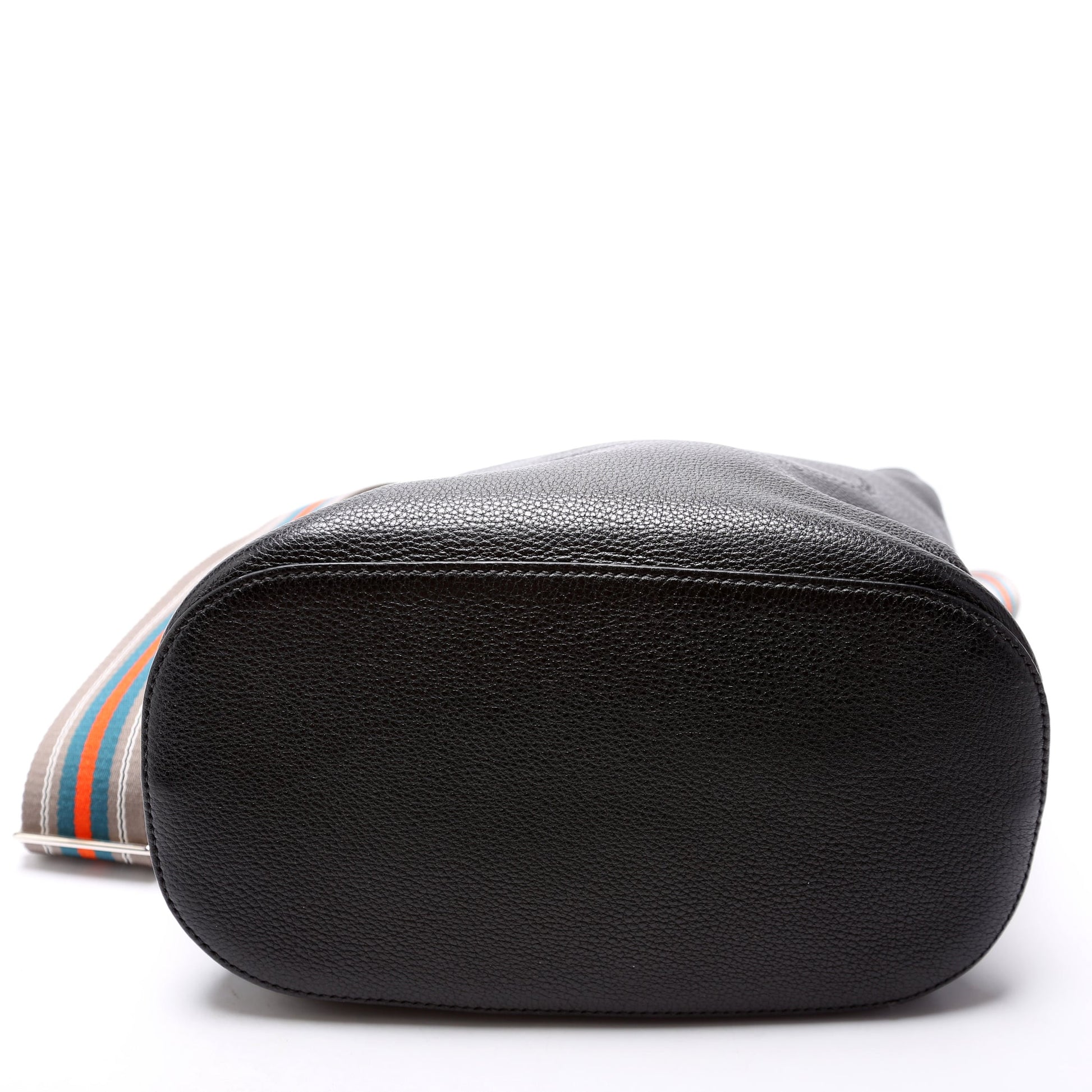 Prada 1BE057 Vitello Daino Phenix Bucket Black Bag