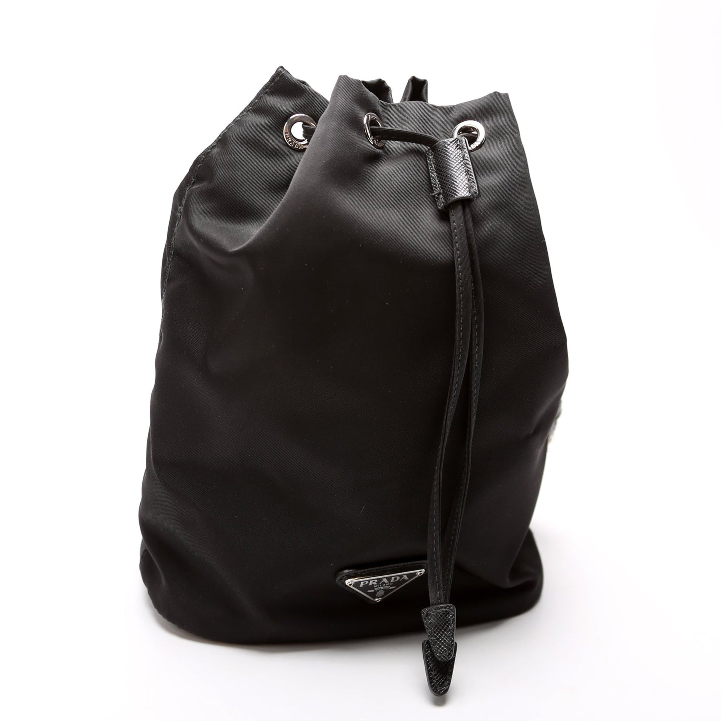 Prada Re-Nylon Drawstring Pouch Black Bag