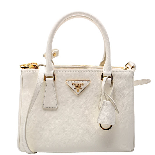 Prada 1BA896 Saffiano Lux Small Galleria White Bag