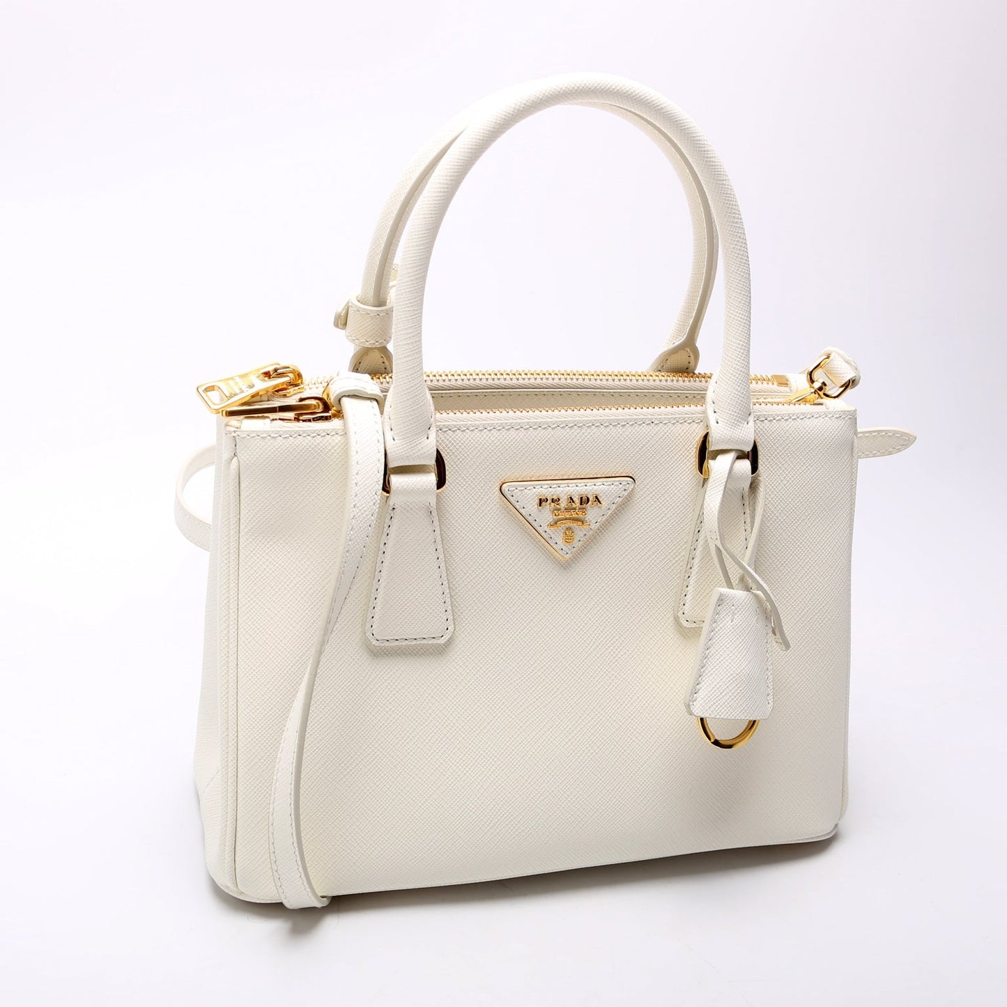 Prada 1BA896 Saffiano Lux Small Galleria White Bag