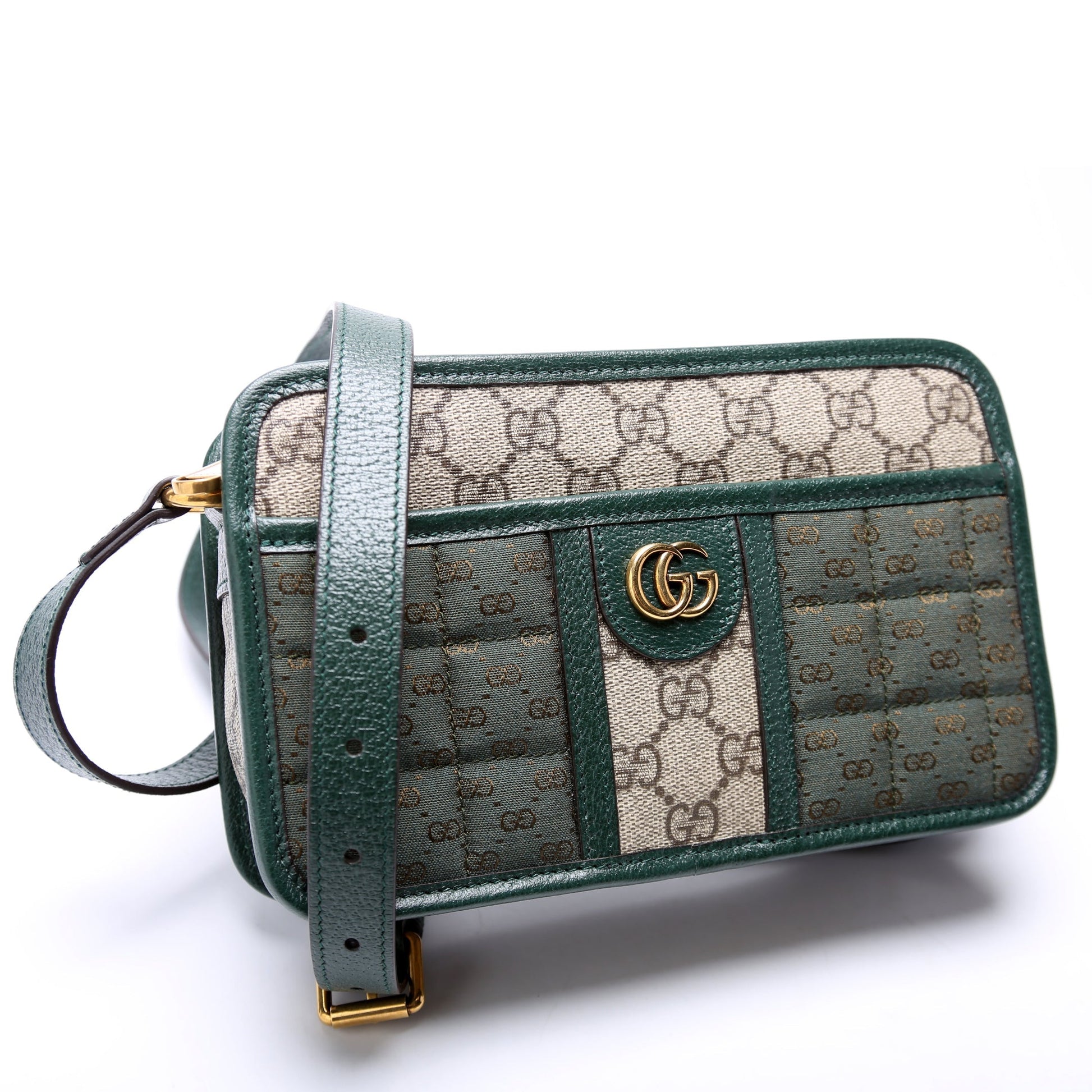 Gucci 751914 GG Supreme Canvas Mini Shoulder Green Bag