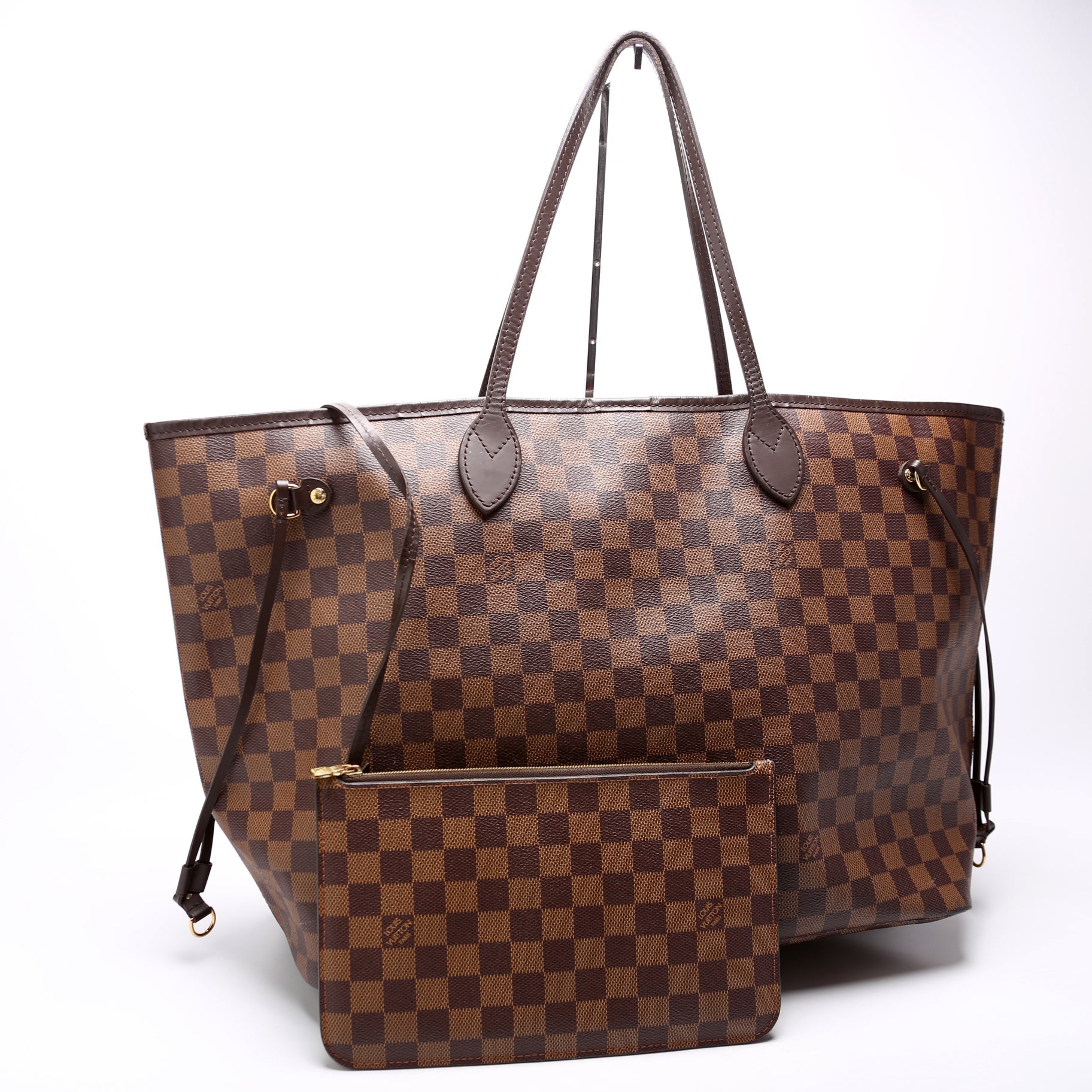 Louis Vuitton Neverfull W/Wallet GM Damier Ebene Red