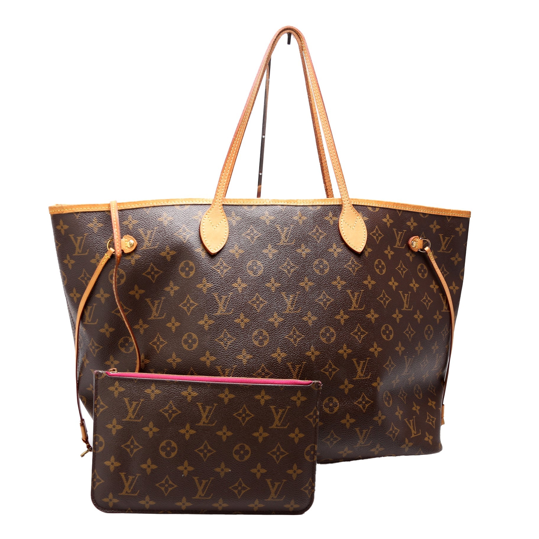 Louis Vuitton Neverfull W/Wallet GM Monogram Pink