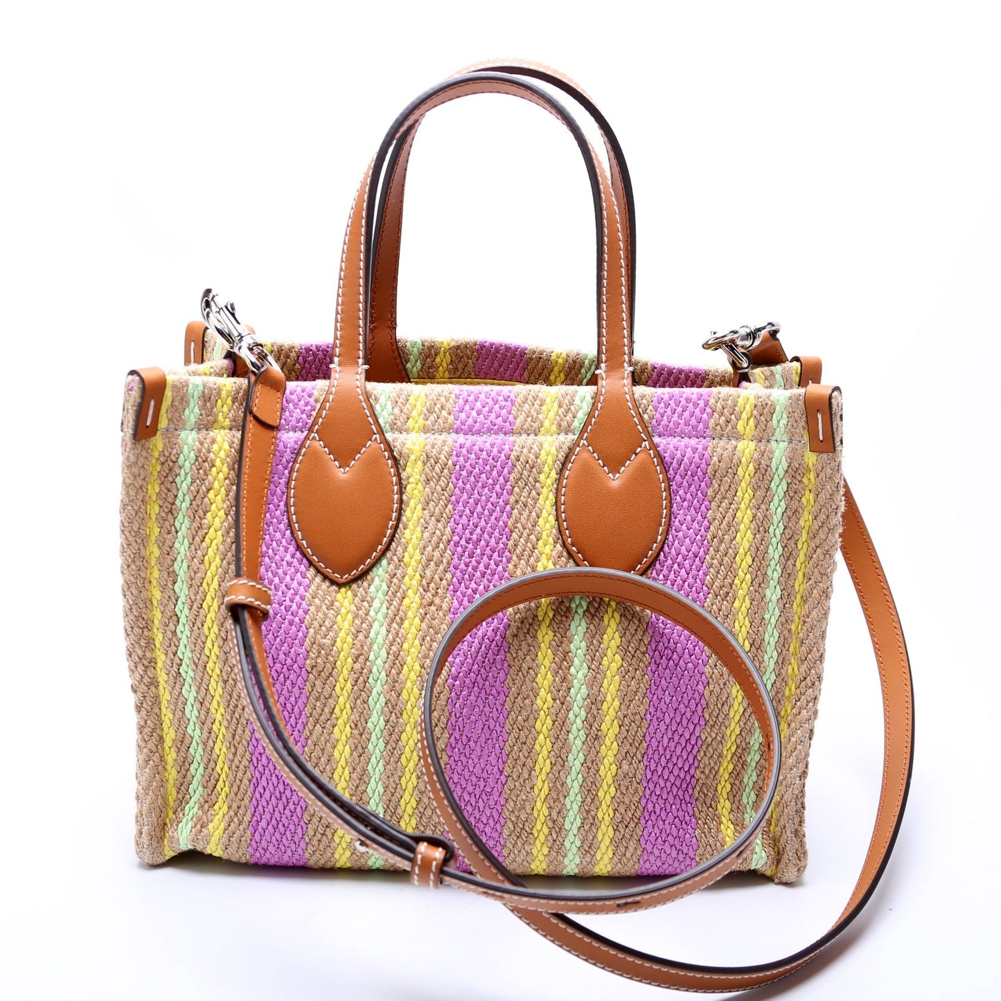 Gucci 779670 Jute Tote Small Multicolor/Brown Bag