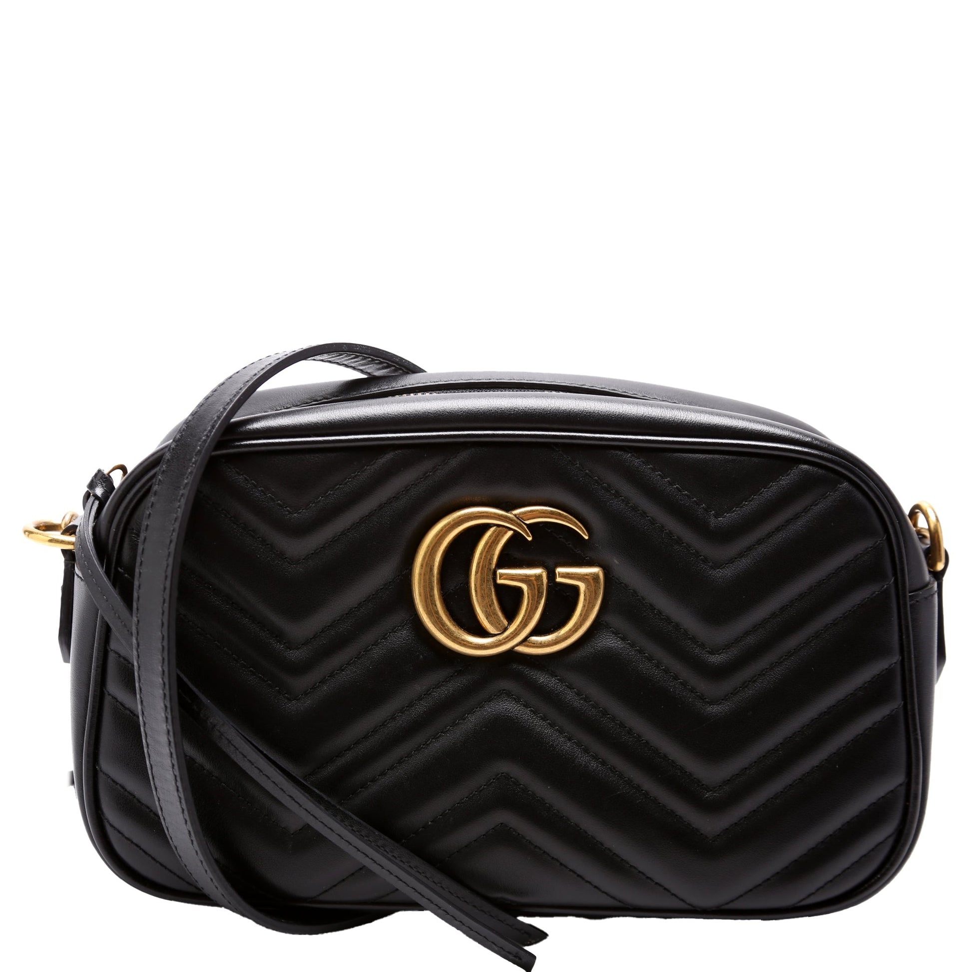 Gucci 447632 Marmont Small Leather Camera Black Bag