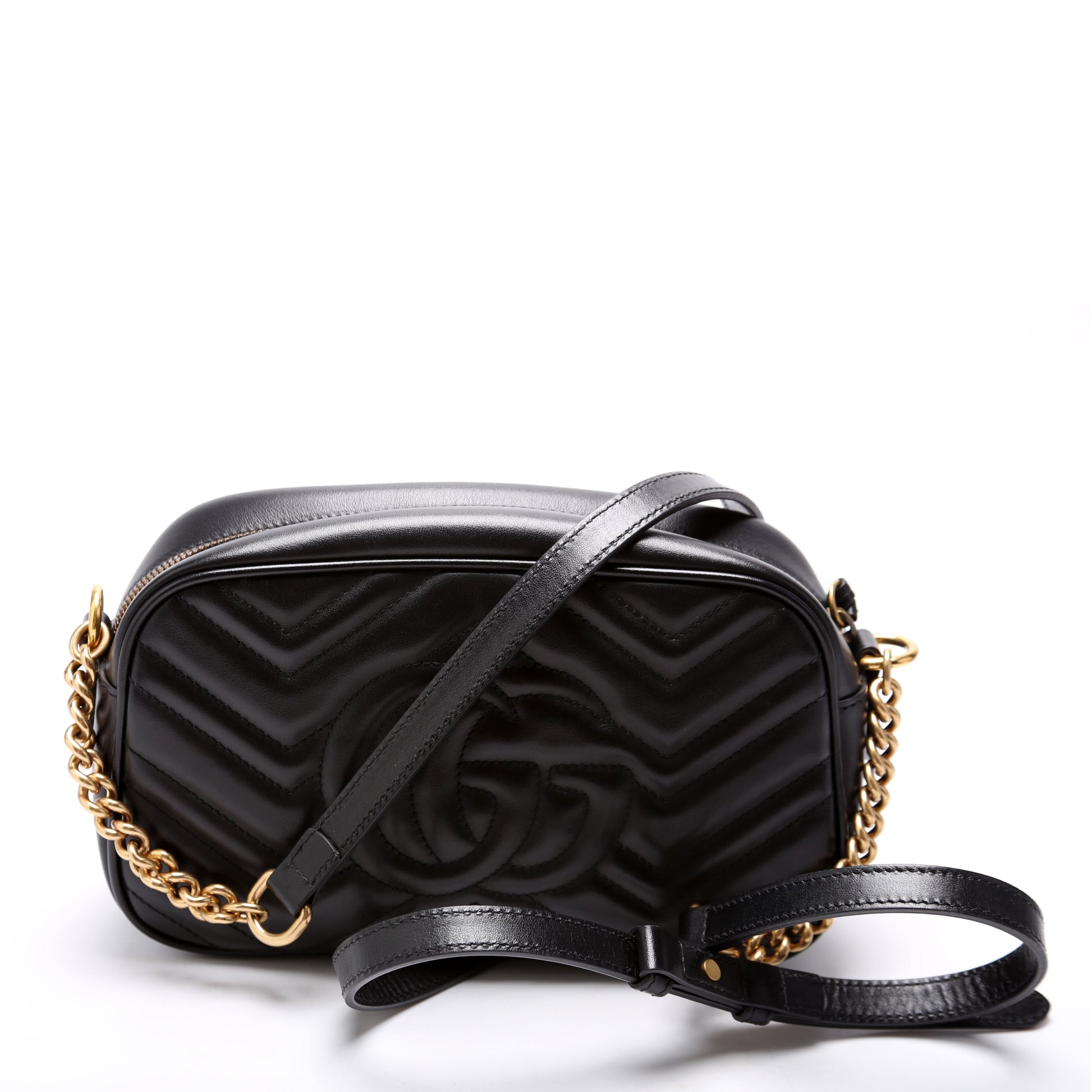 Gucci 447632 Marmont Small Leather Camera Black Bag