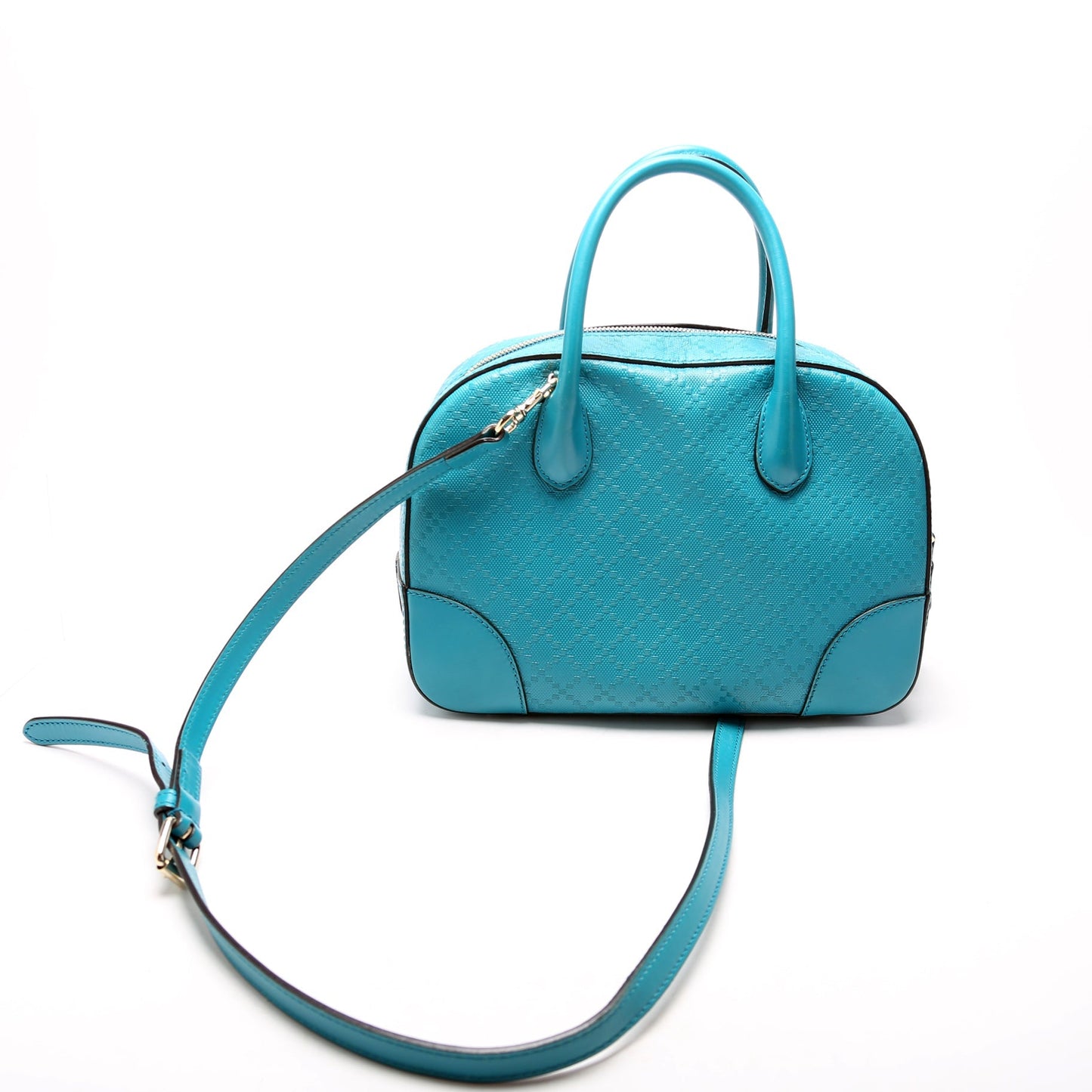 Gucci 354224 Diamante Satchel Teal Bag