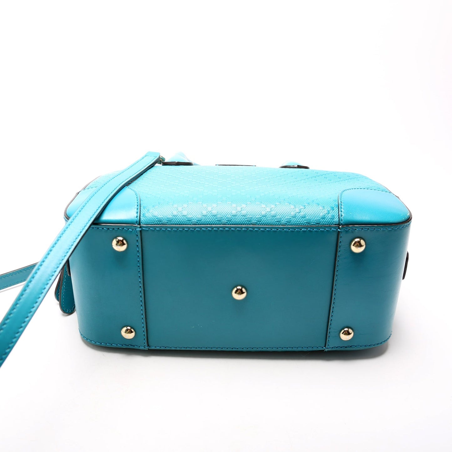 Gucci 354224 Diamante Satchel Teal Bag