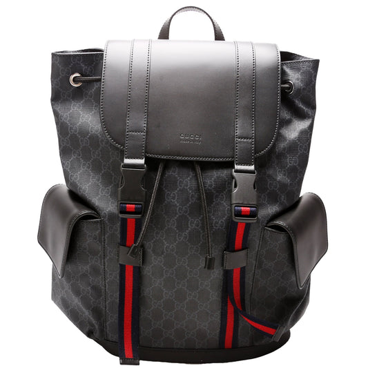 Gucci 495563 GG Supreme Backpack Black Bag