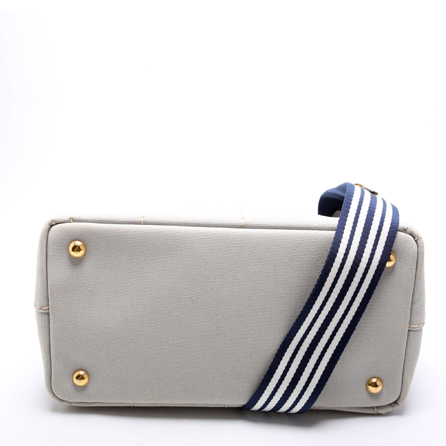 Prada Canapa Canvas Small Tote Grey Bag