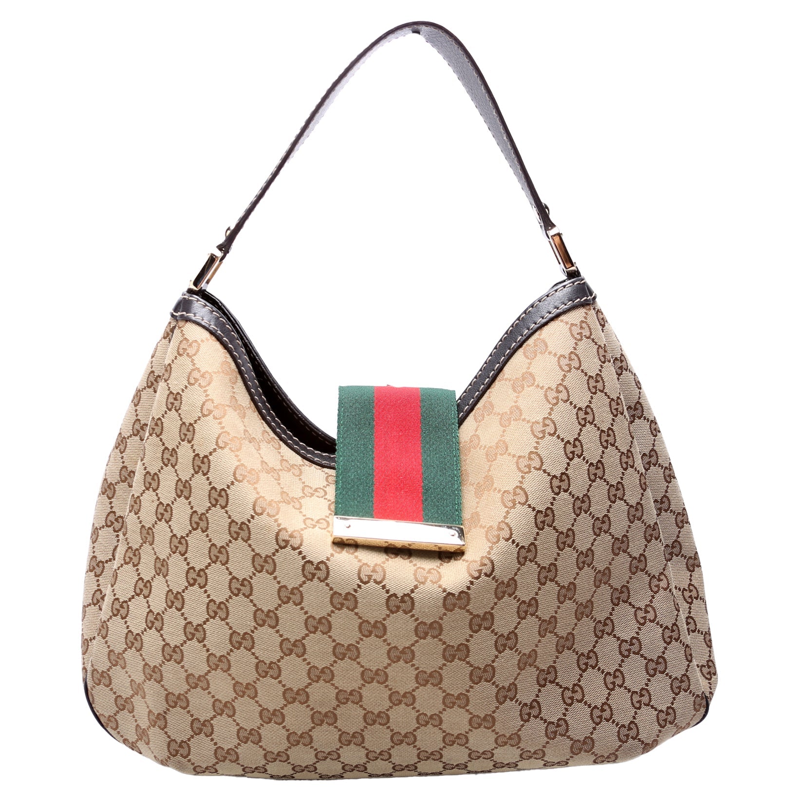 Gucci 233604 GG Canvas New Ladies Web Large Hobo Bag