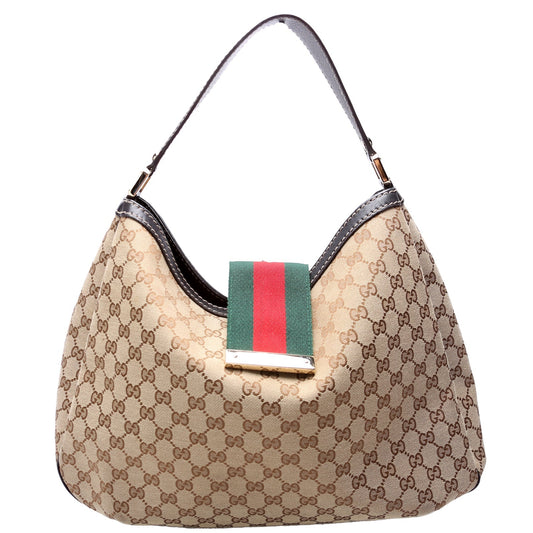 Gucci 233604 GG Canvas New Ladies Web Large Hobo Bag