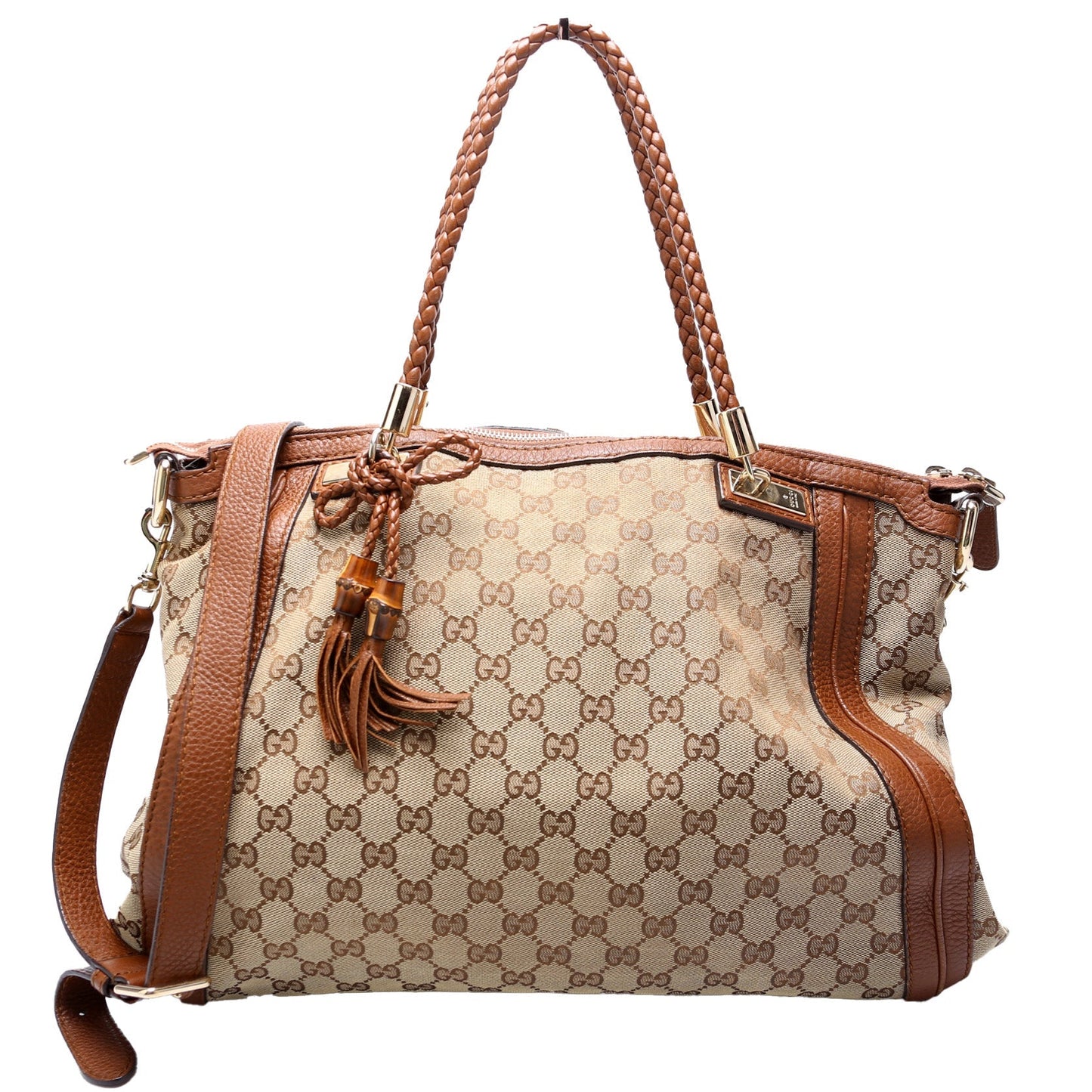 Gucci 269946 GG Canvas Bella Top Handle Brown Bag