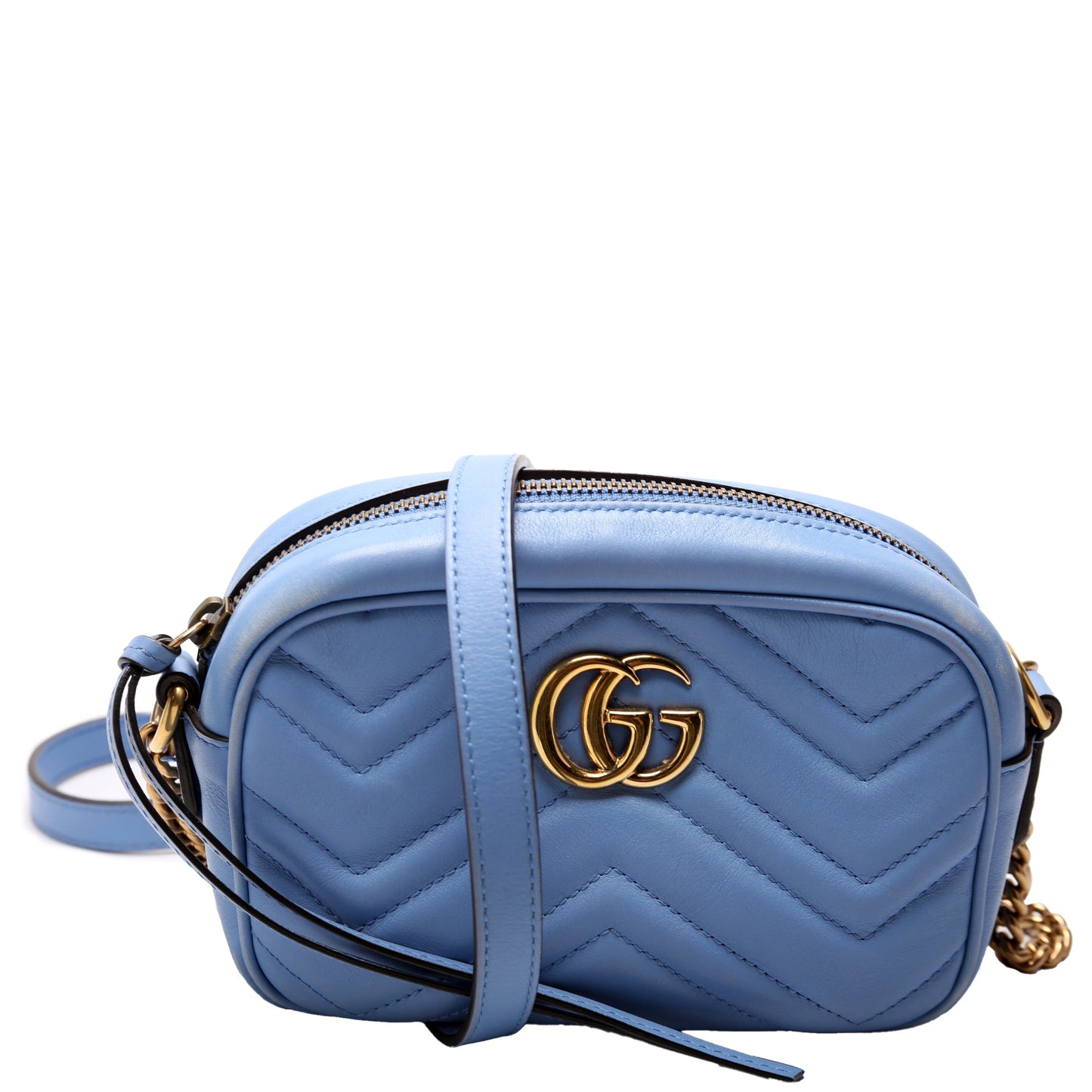 Gucci 448065 Marmont Mini Camera Blue Bag