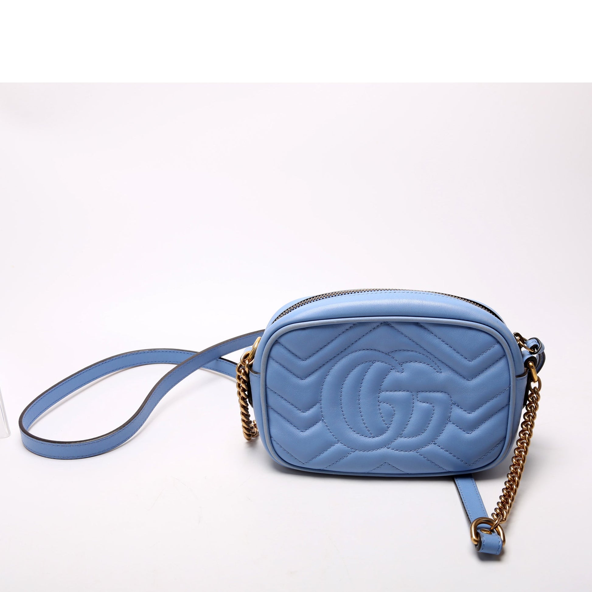 Gucci 448065 Marmont Mini Camera Blue Bag