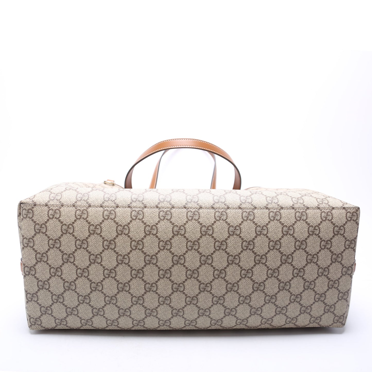 Gucci 815213 GG Supreme Emblem Tote Medium Brown Bag