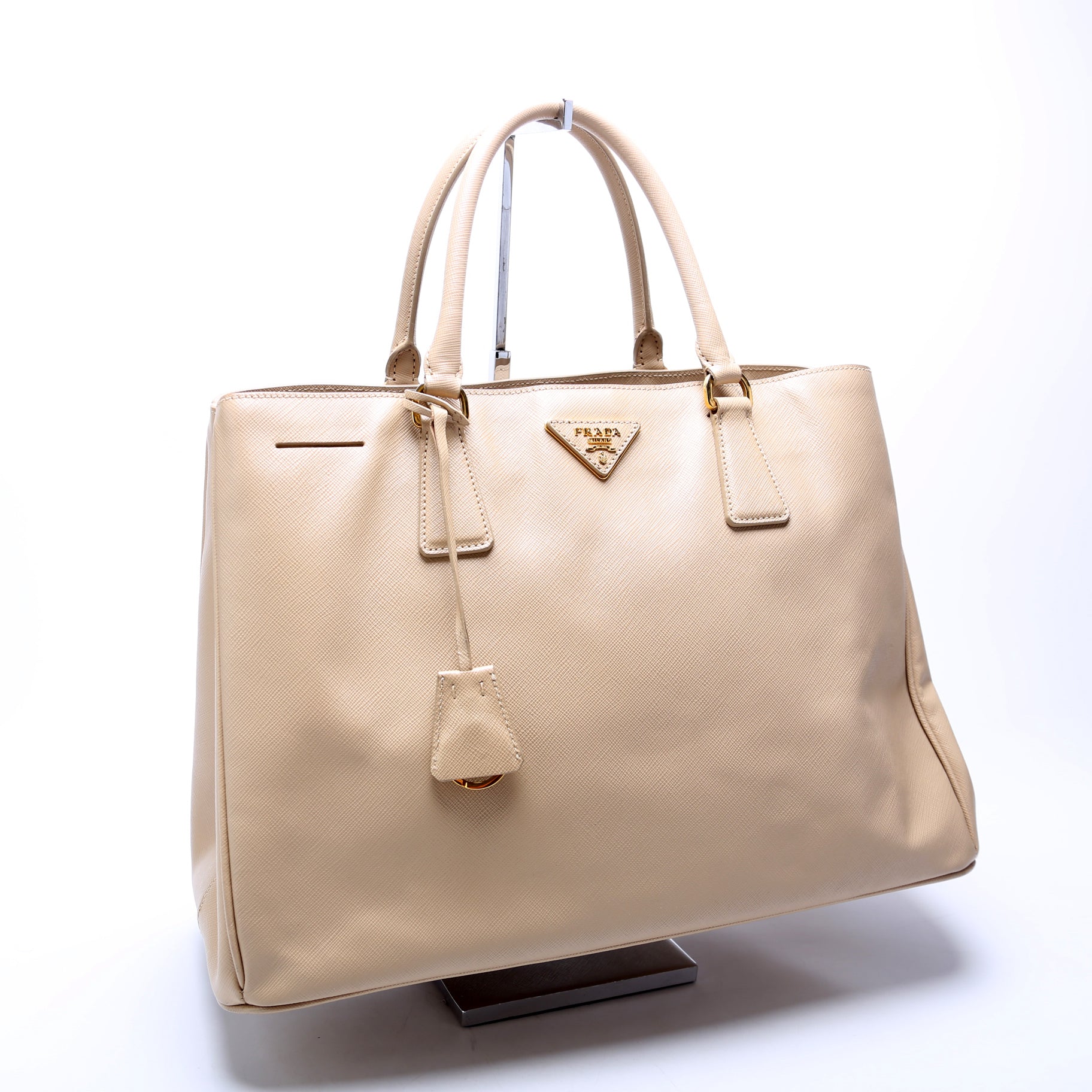 Prada Saffiano Lux Large Tote Beige Bag