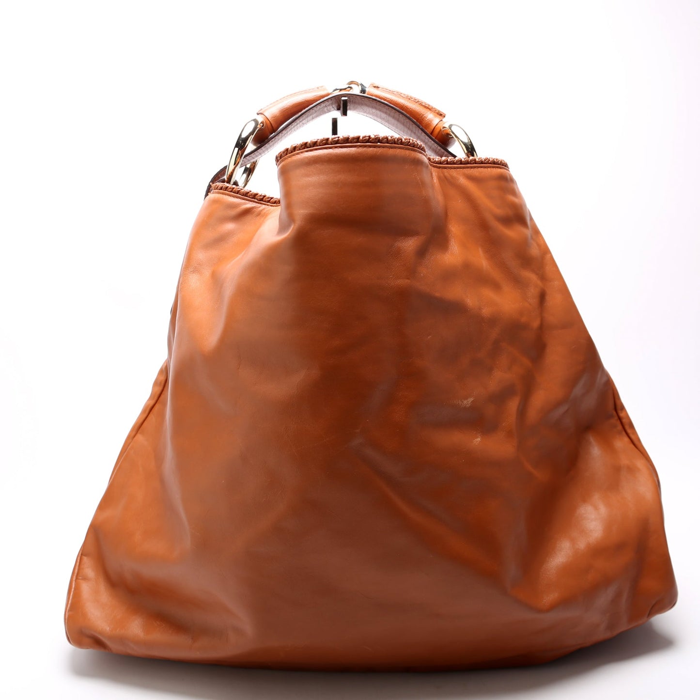 Gucci 114900 Horsebit Leather Hobo Brown Bag