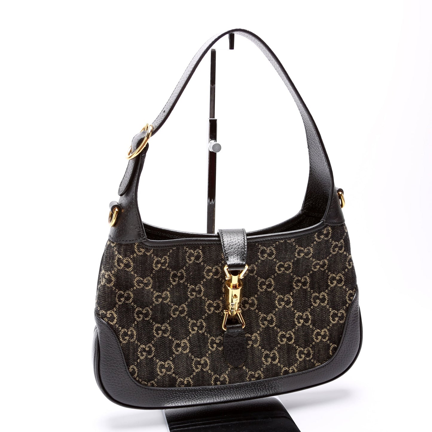Gucci 678843 GG Canvas 1961 Jackie Hobo Small Black Bag