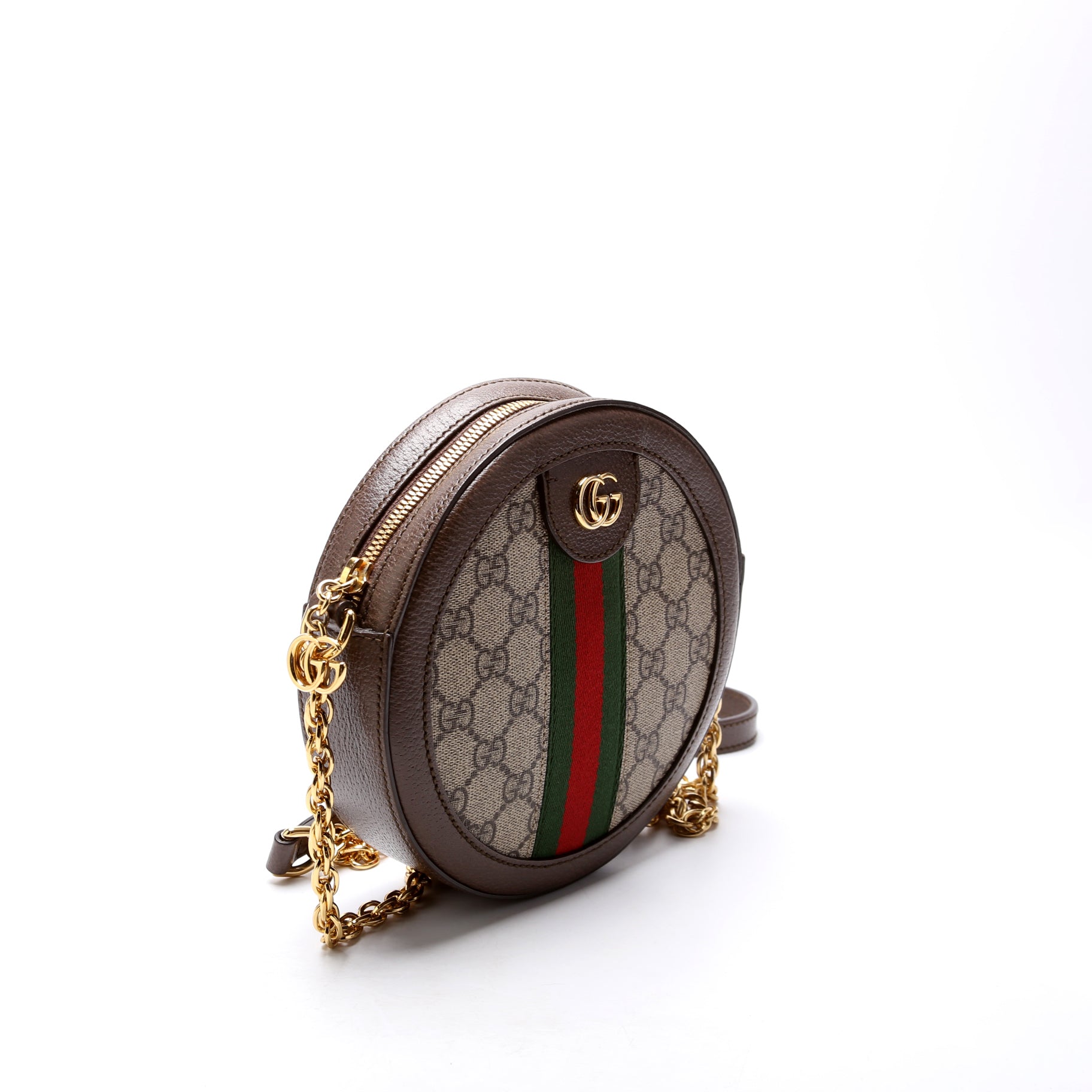 Gucci 550618 Ophidia Leather Round Small Crossbody Bag