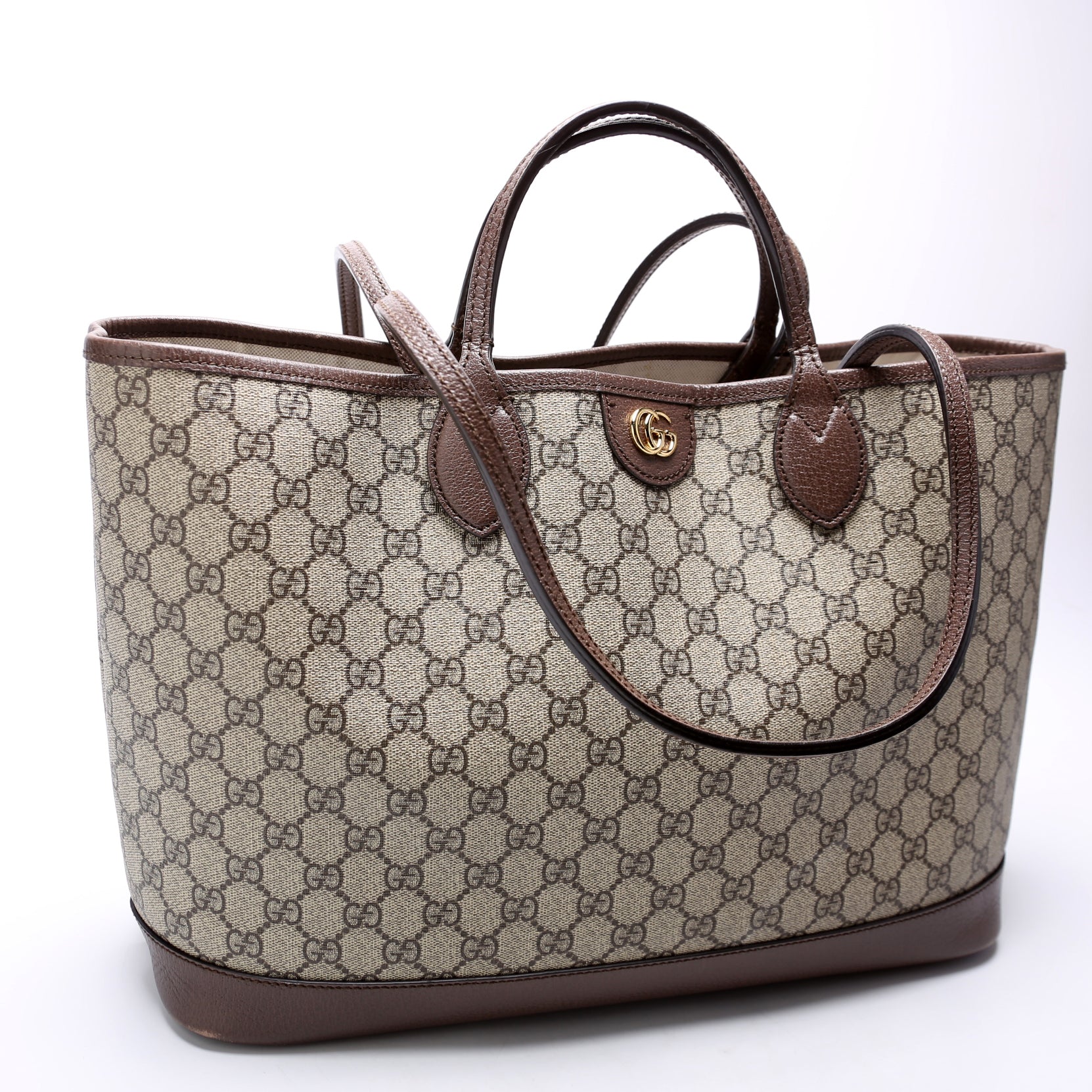 Gucci 739730 Ophidia GG Supreme Medium Tote Brown Bag