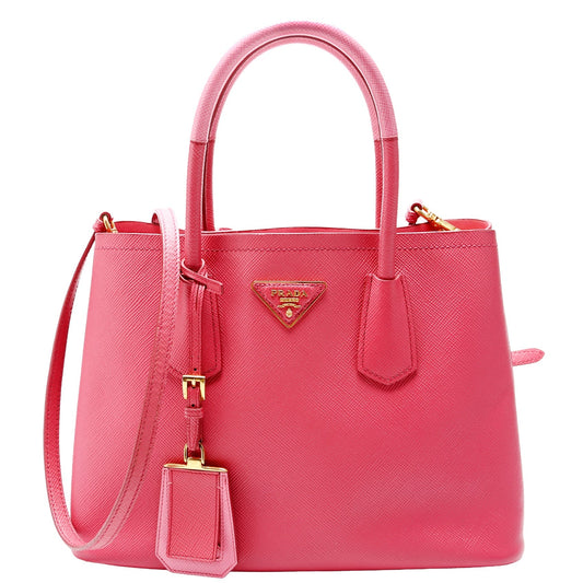 Prada 1BG887 Saffiano Cuir Double Small Pink Bag