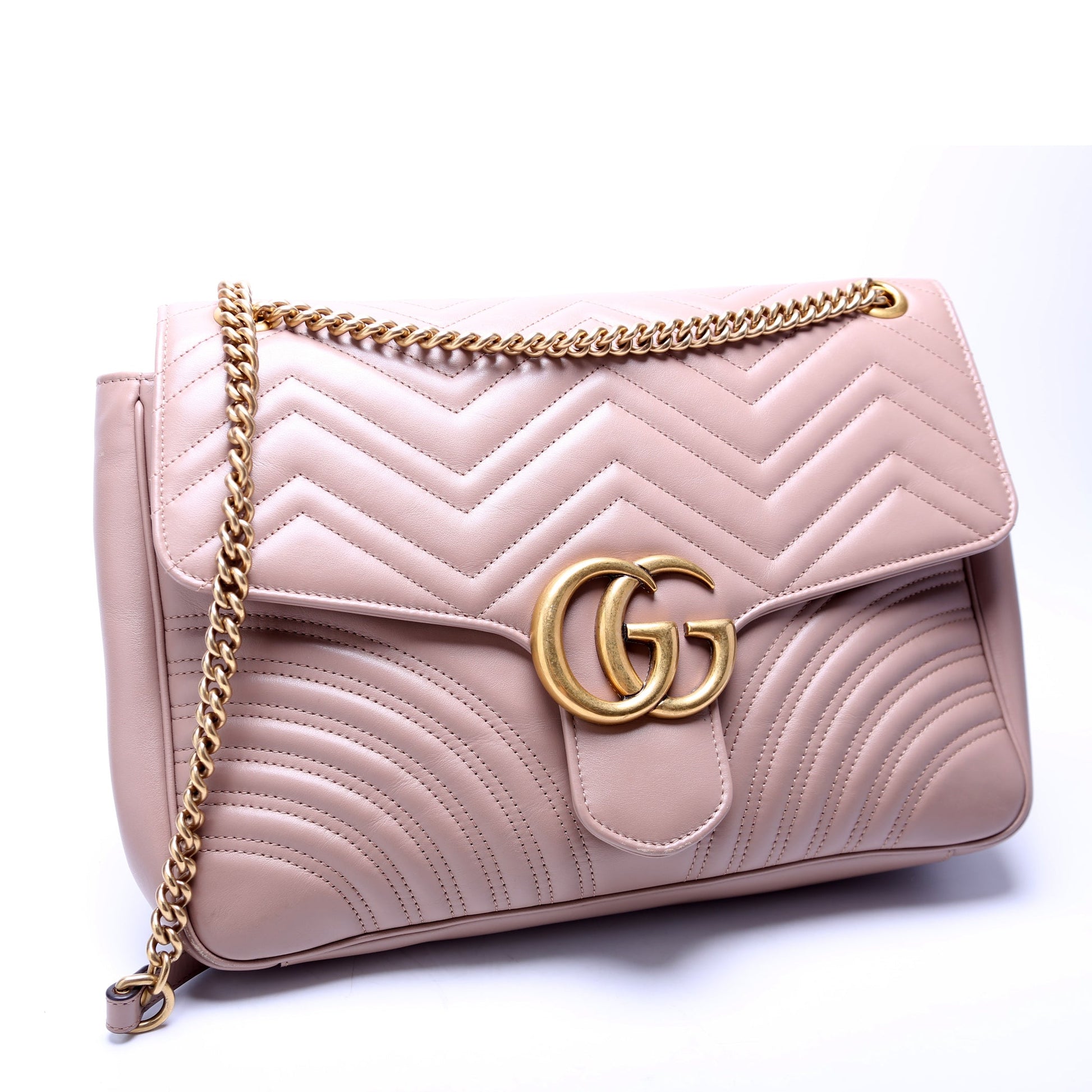 Gucci 498090 Marmont Large Tan Bag