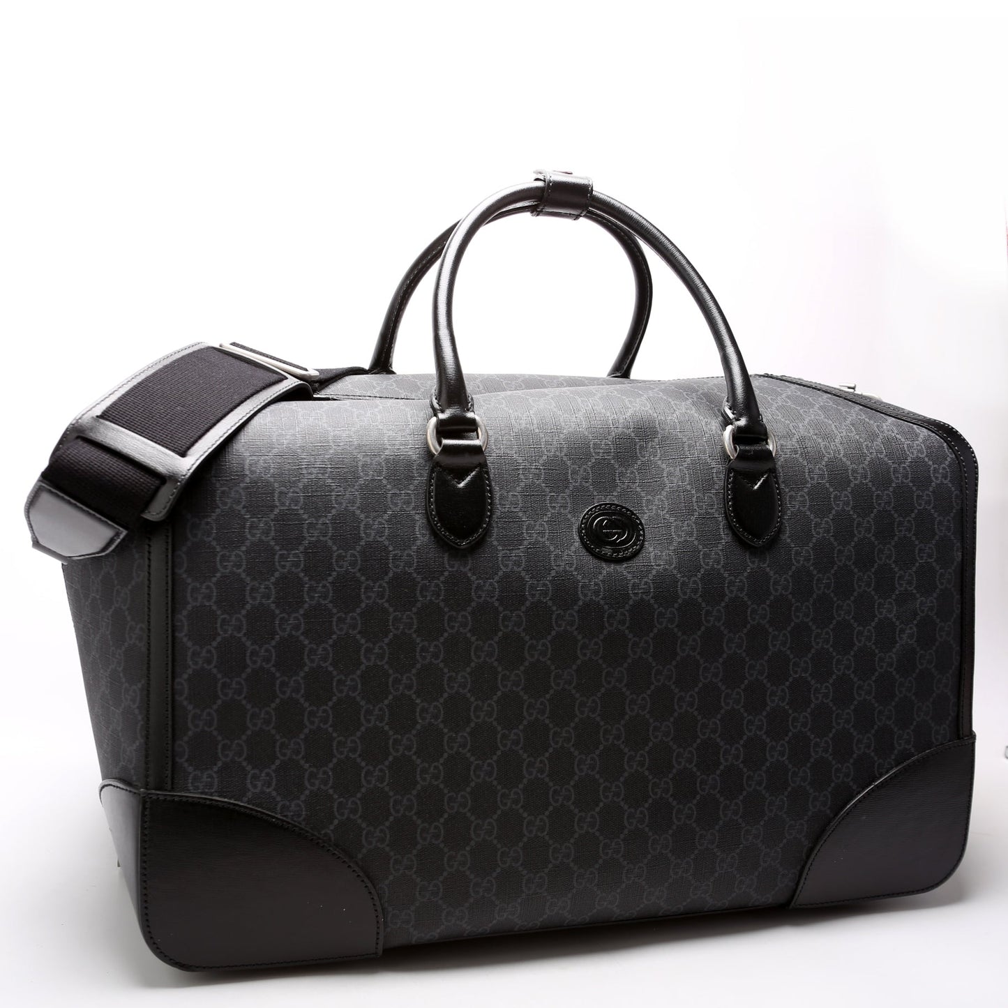 Gucci 696015 GG Supreme Interlocking G Large Duffle Black Bag