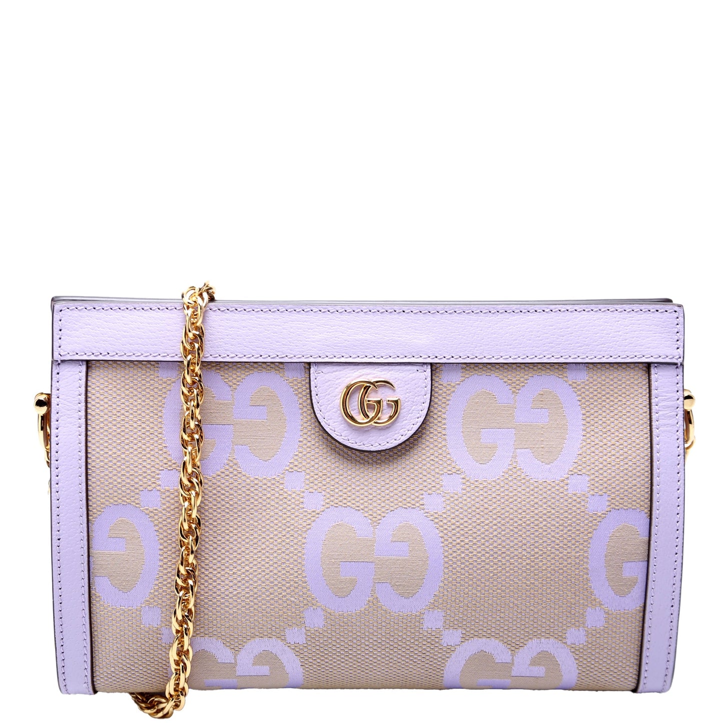 Gucci 503877 Ophidia Jumbo GG Canvas Small Shoulder Purple/Beige Bag