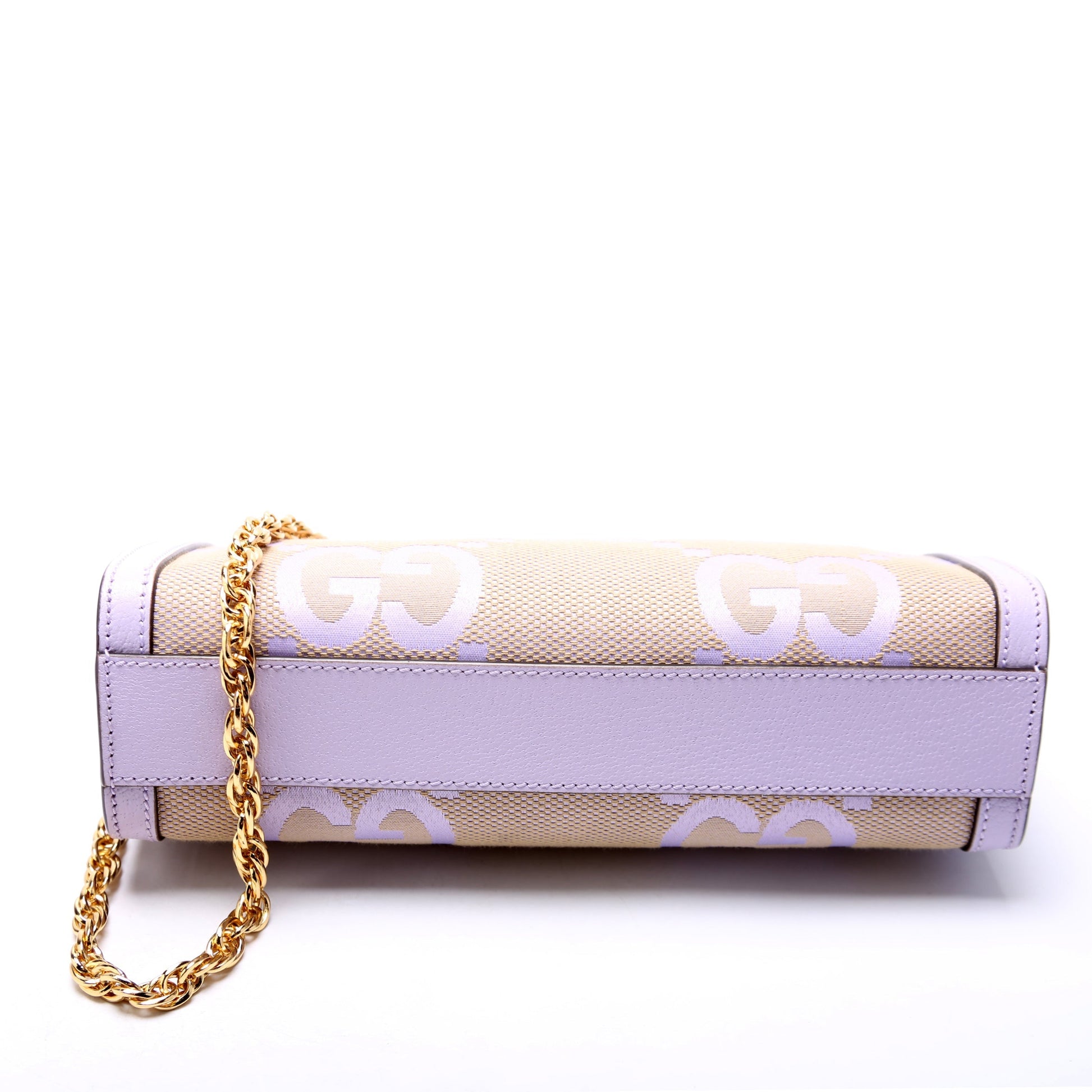 Gucci 503877 Ophidia Jumbo GG Canvas Small Shoulder Purple/Beige Bag