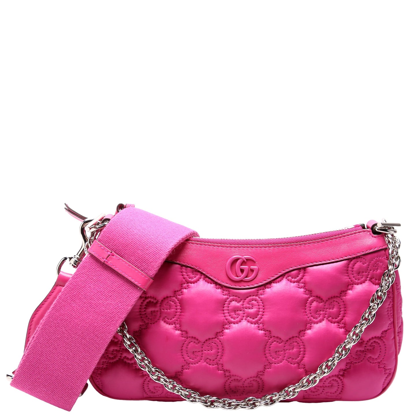 Gucci 735049 GG Nylon Shoulder Pink Bag