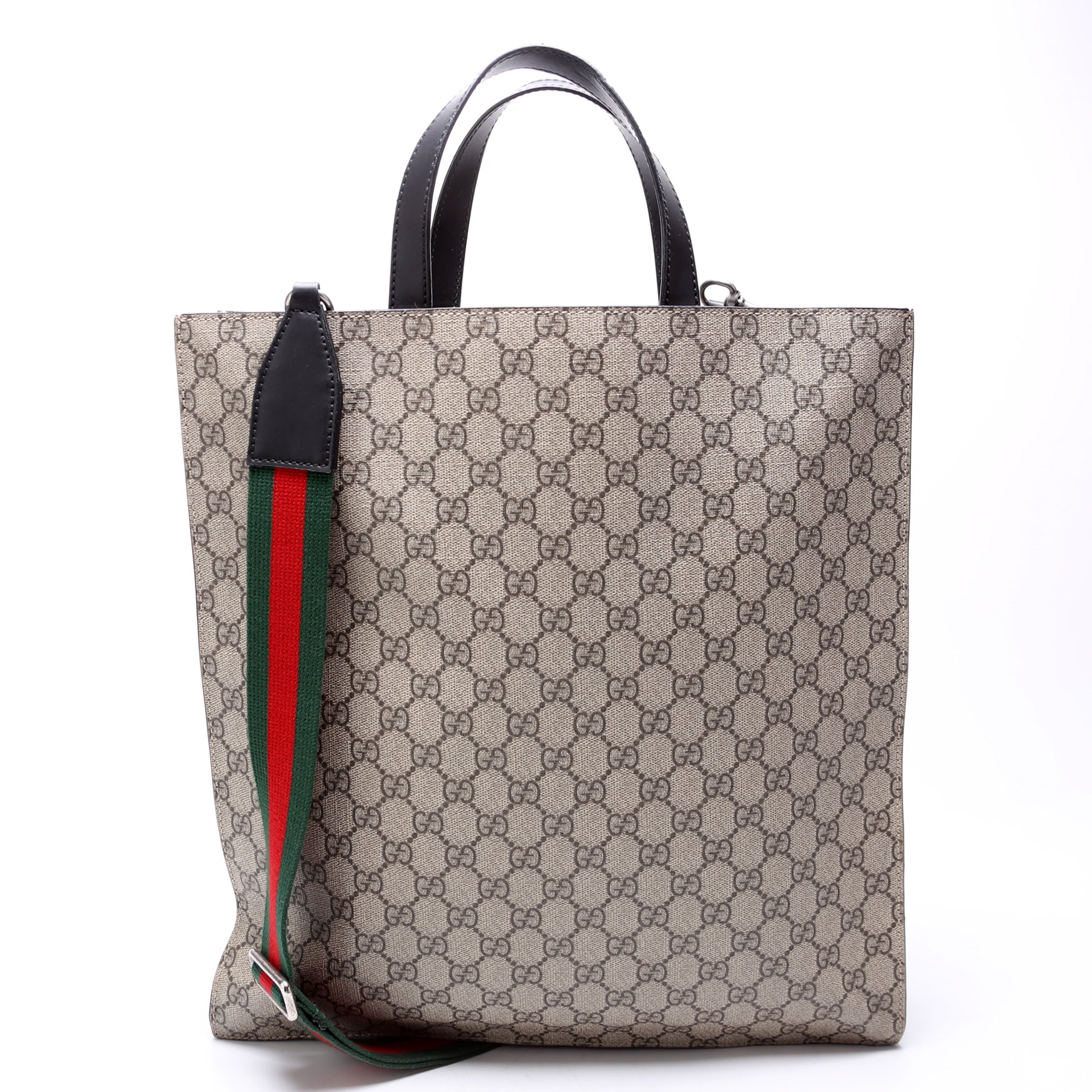 Gucci 456217 GG Supreme Web Vertical Tote Bag