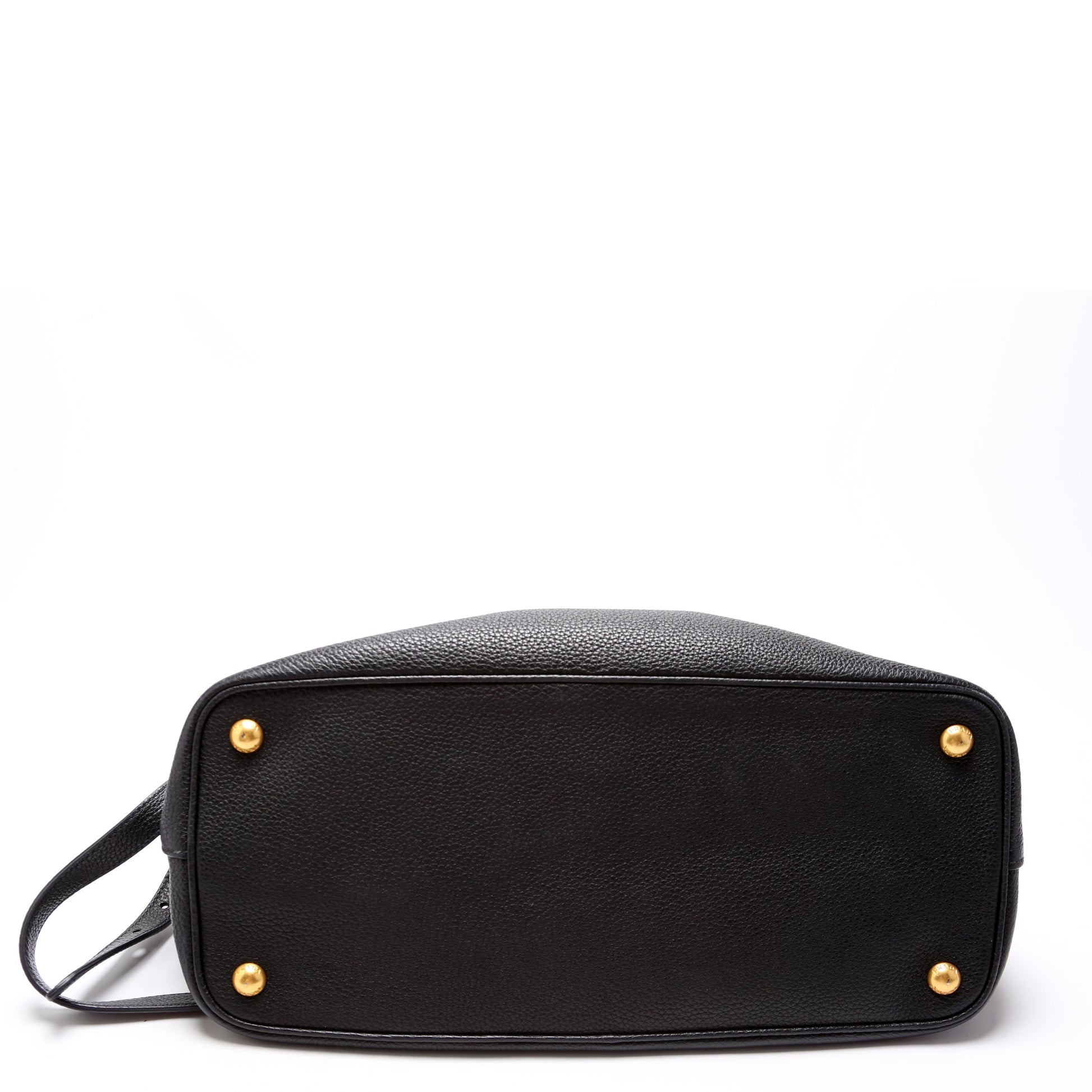 Prada 1BA239 Vitello Phenix Double Tote Black Bag