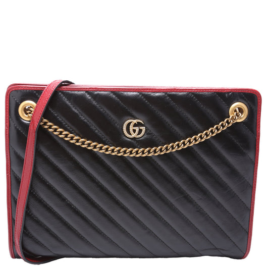Gucci 524592 GG Torchon Accordion Medium Black Bag