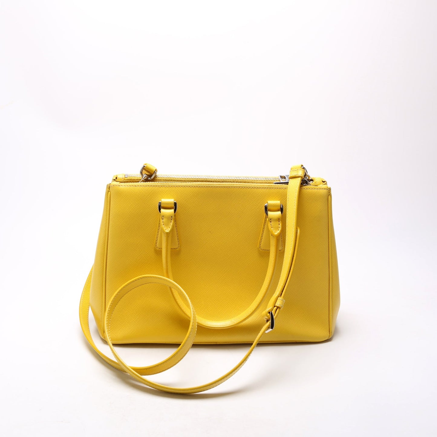 Prada Saffiano Galleria Small Yellow Bag
