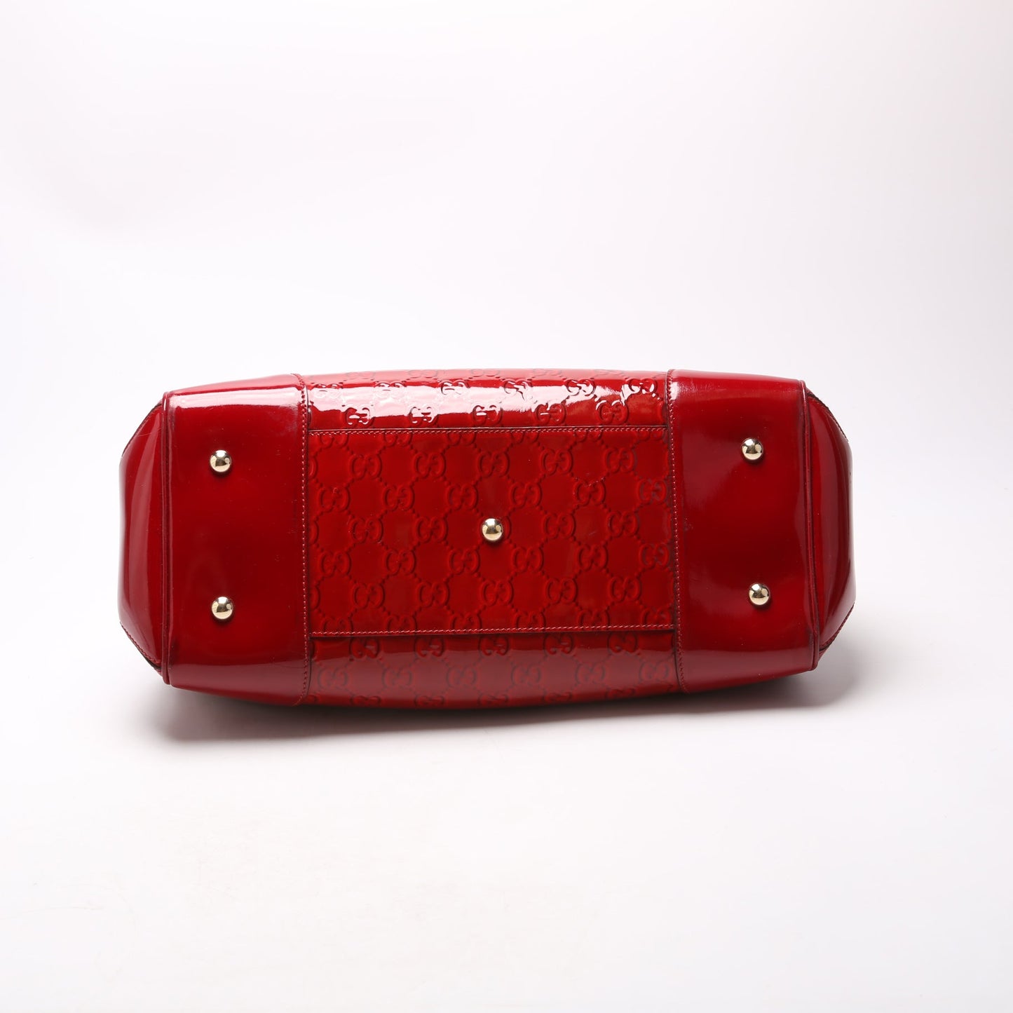 Gucci 257612 Patent Mayfair Tote Medium Red Bag