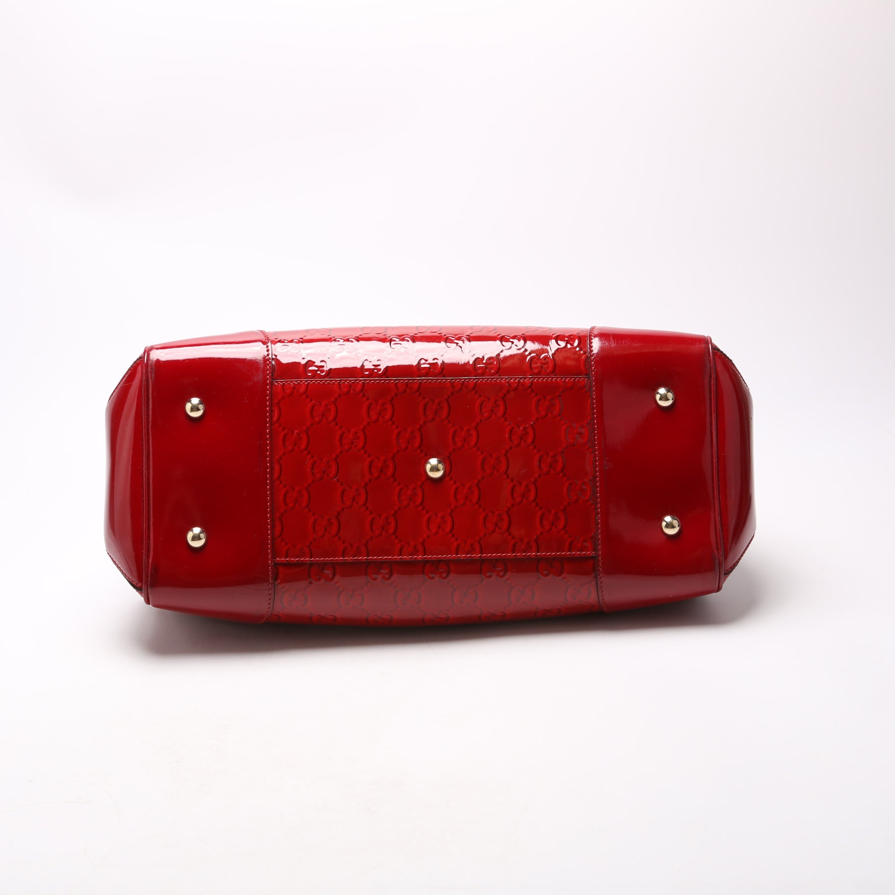 Gucci 257612 Patent Mayfair Tote Medium Red Bag