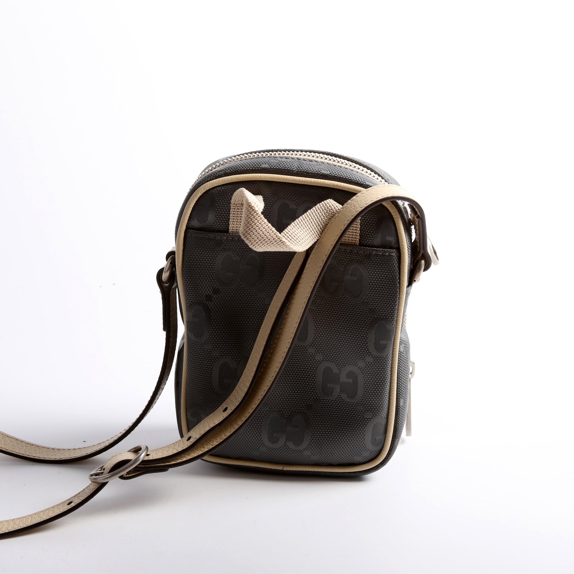 Gucci 643882 GG Nylon Off The Grid Mini Shoulder Grey/Beige Bag