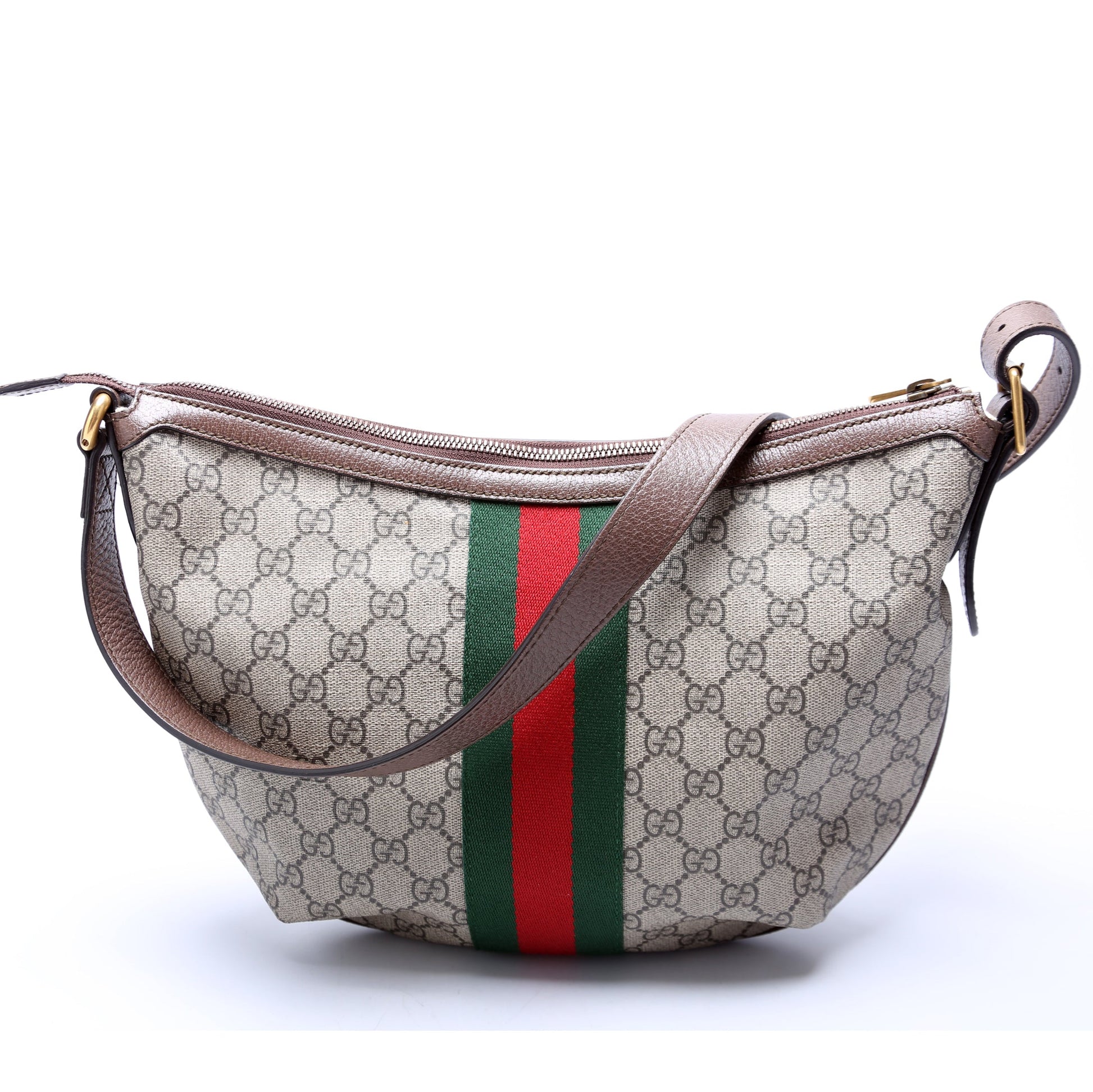 Gucci 598125 Ophidia GG Supreme Small Shoulder Brown Bag