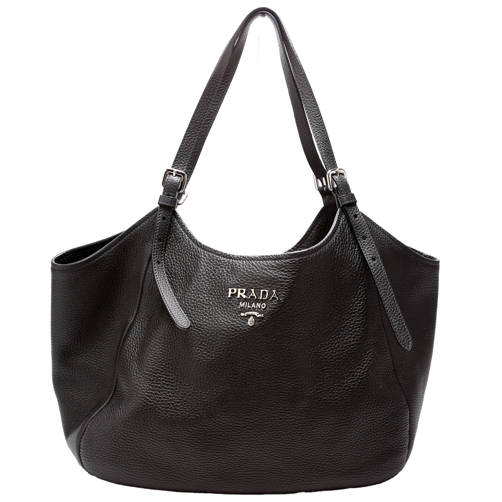 Prada Vitello Daino Leather Shoulder Black Bag