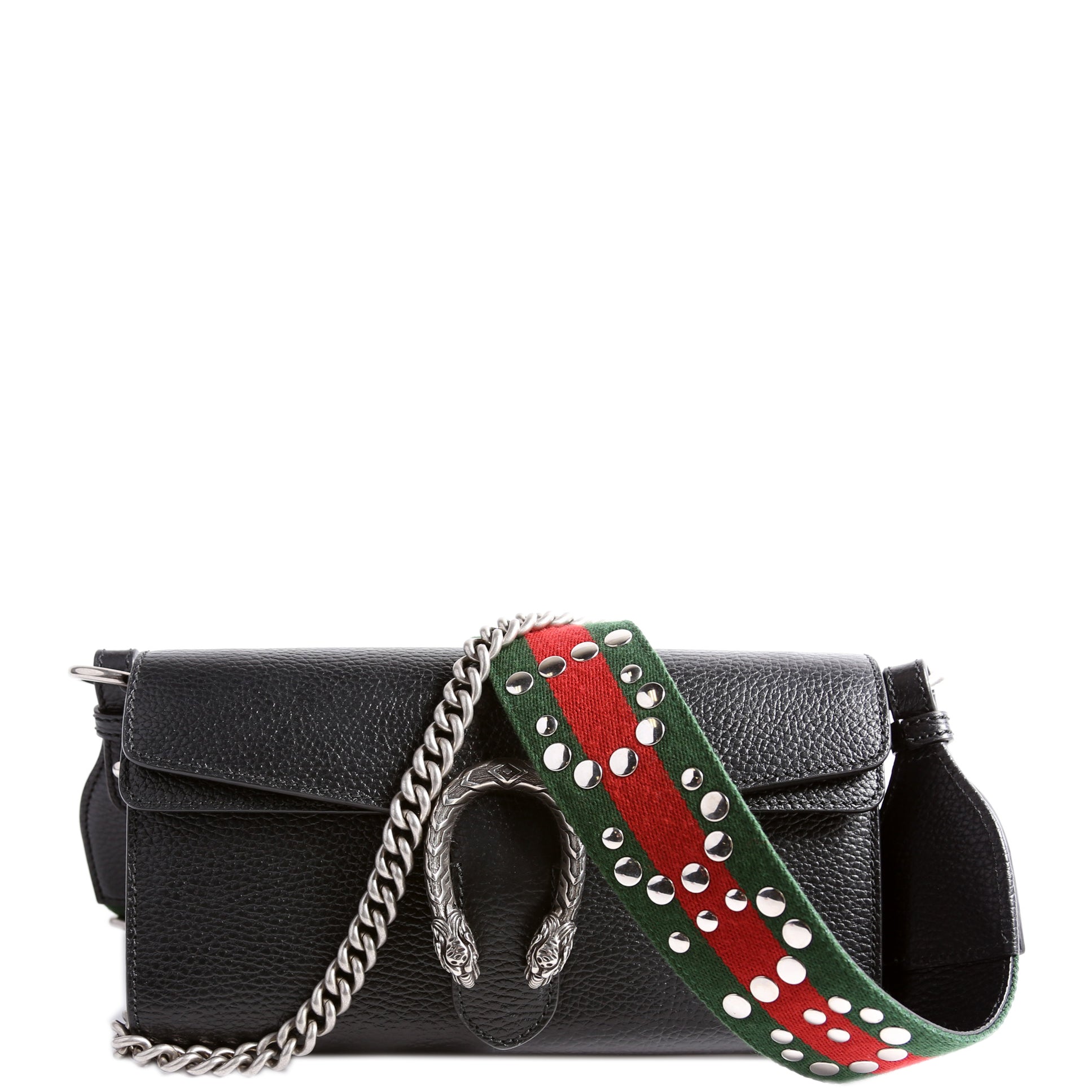 Gucci 731782 Dionysus Leather East-West Small Shoulder Black Bag