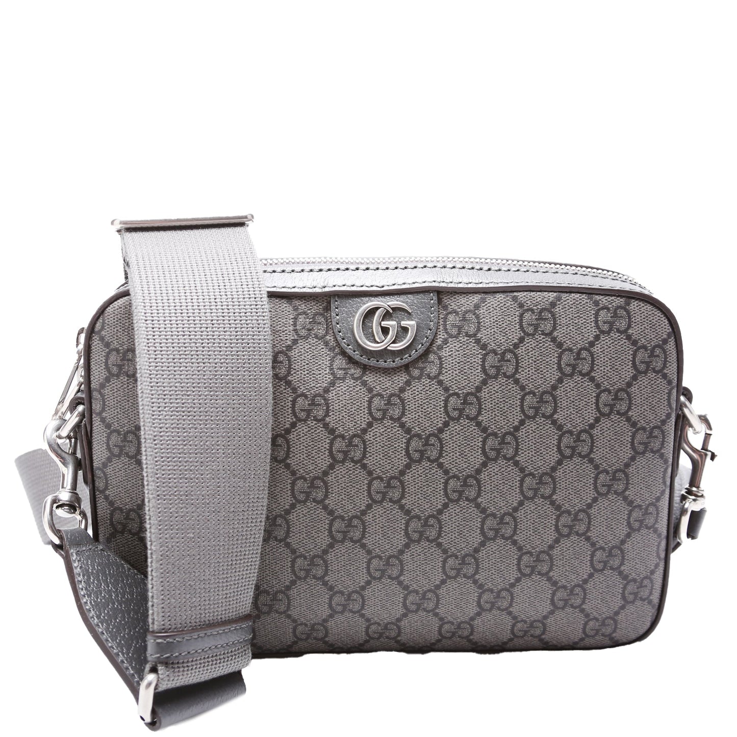 Gucci 699439 GG Supreme Ophidia Small Wristlet Crossbody Grey Bag