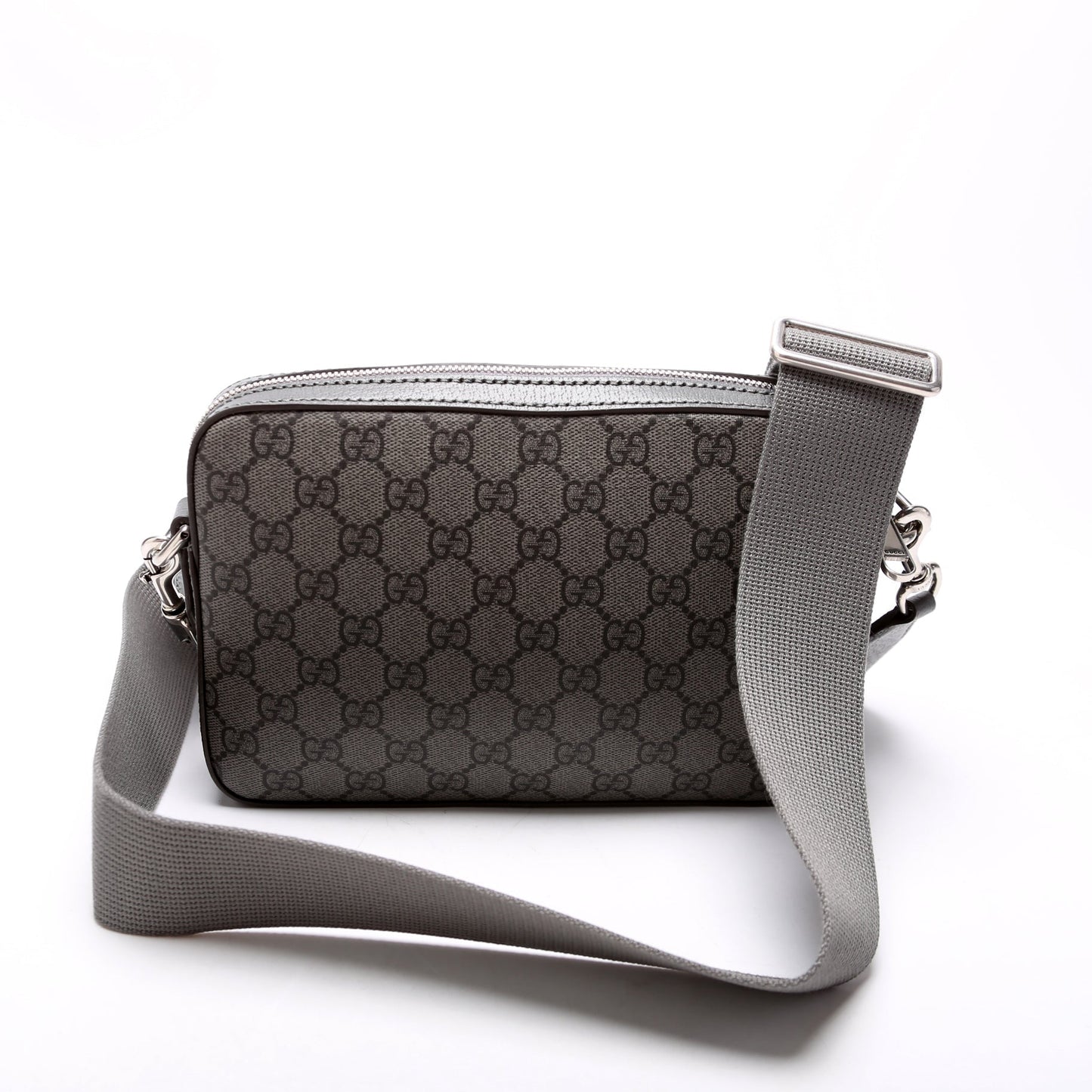 Gucci 699439 GG Supreme Ophidia Small Wristlet Crossbody Grey Bag