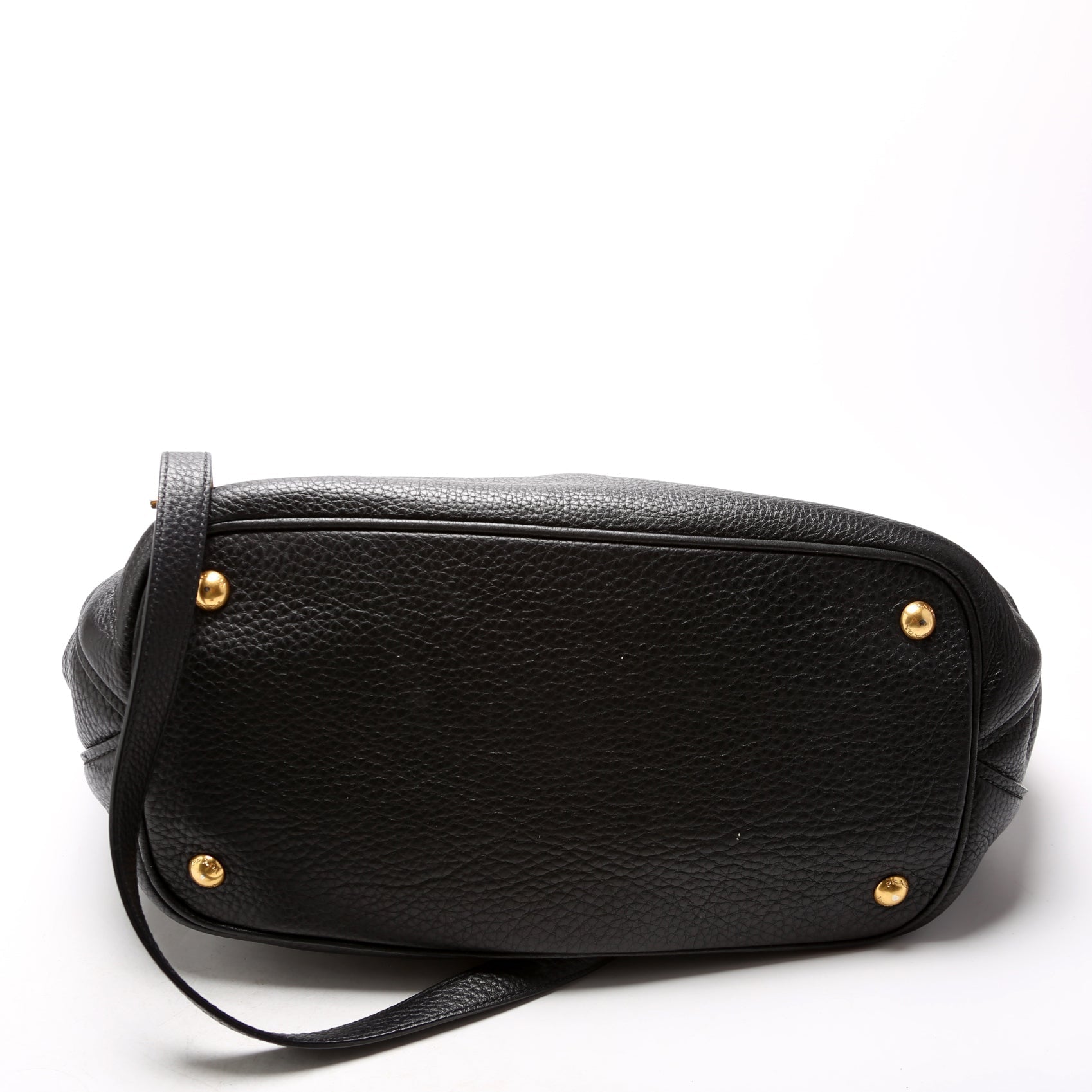 Prada Vitello Daino Top Handle Tote Black Bag