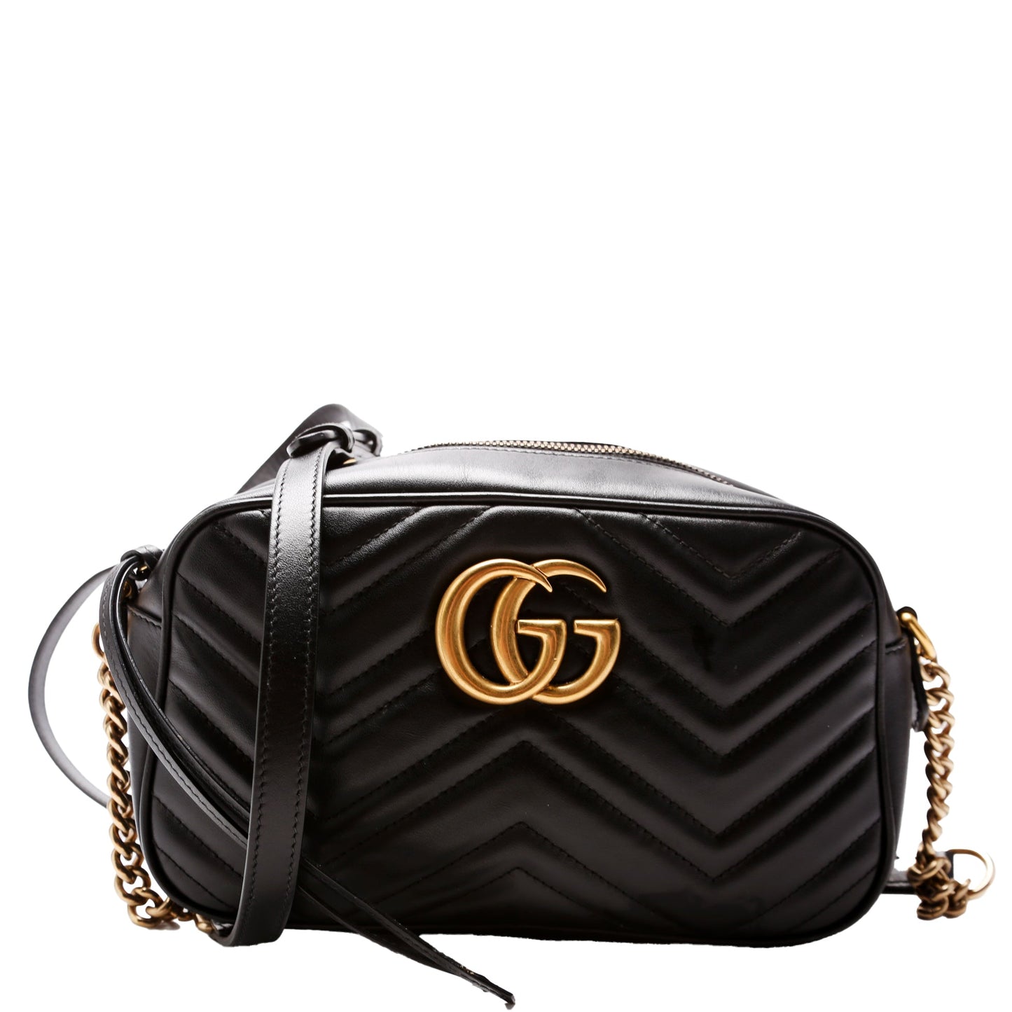 Gucci 447632 Marmont Small Leather Camera Black Bag