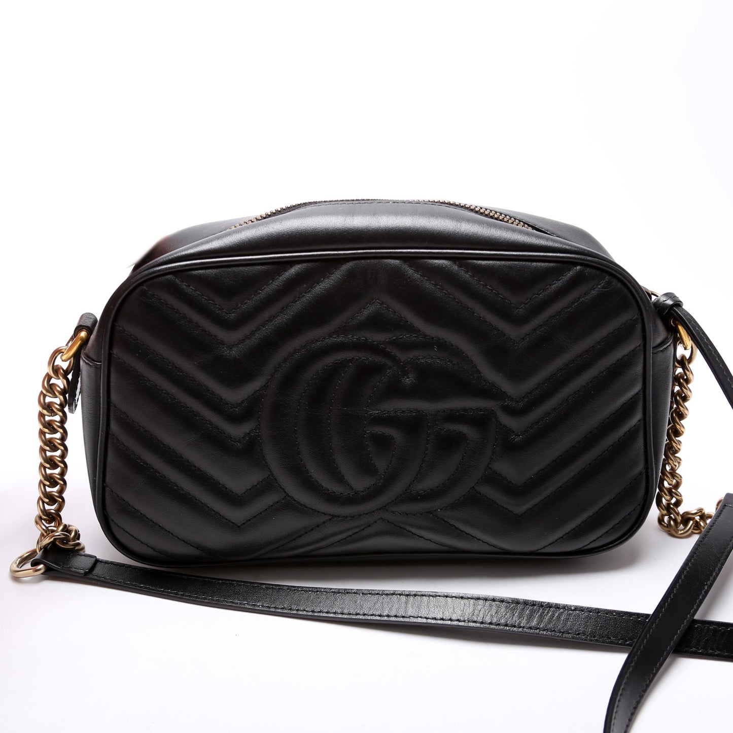 Gucci 447632 Marmont Small Leather Camera Black Bag