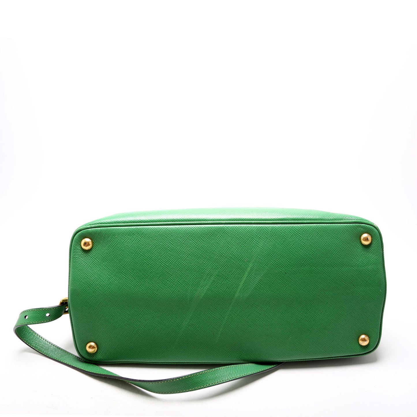 Prada Saffiano Cuir Double Large Green Bag